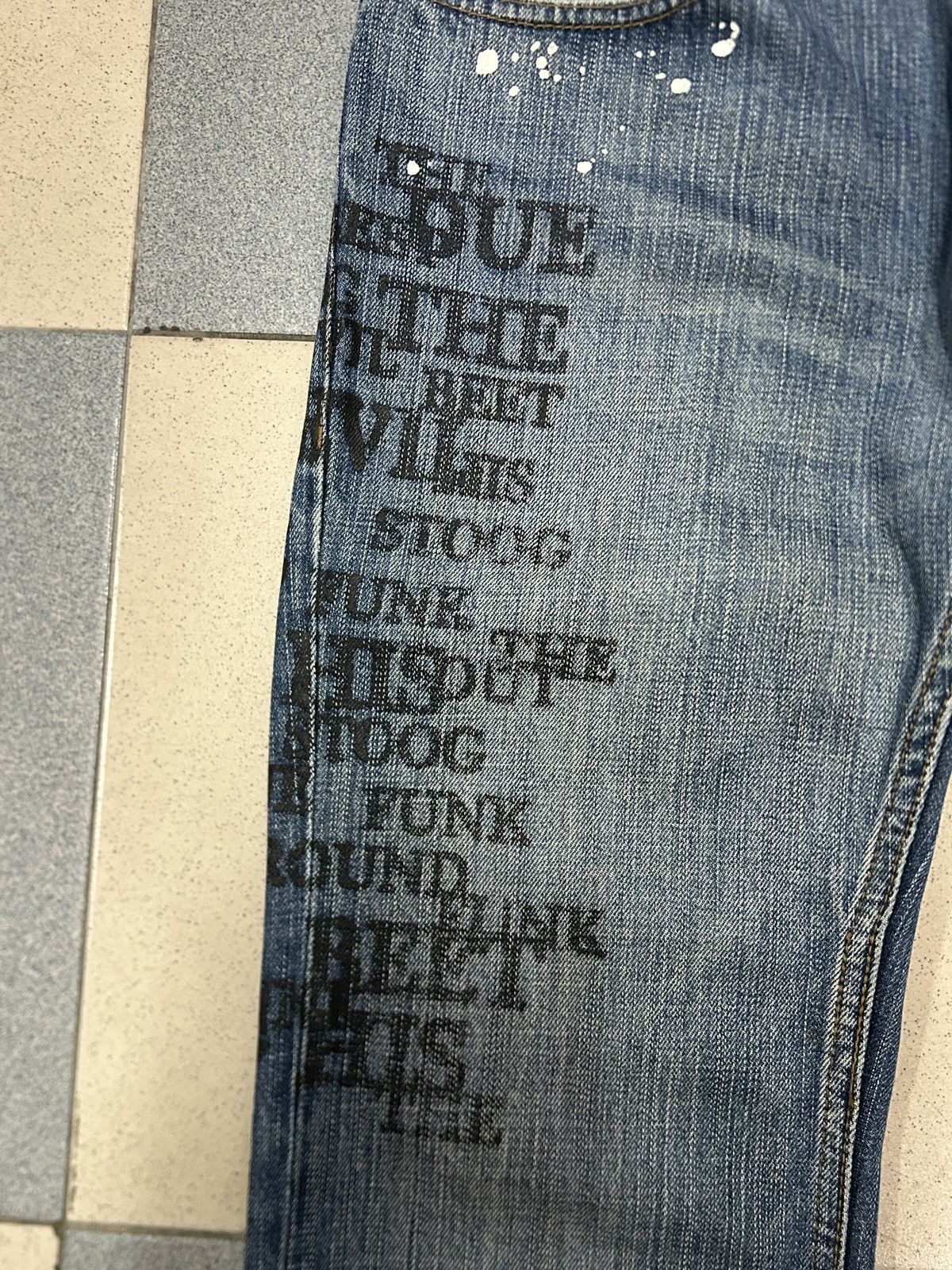 Japanese Brand Vintage Edge Rupert Skull Scriptures Jeans Size US 32 / EU 48 - 5 Thumbnail