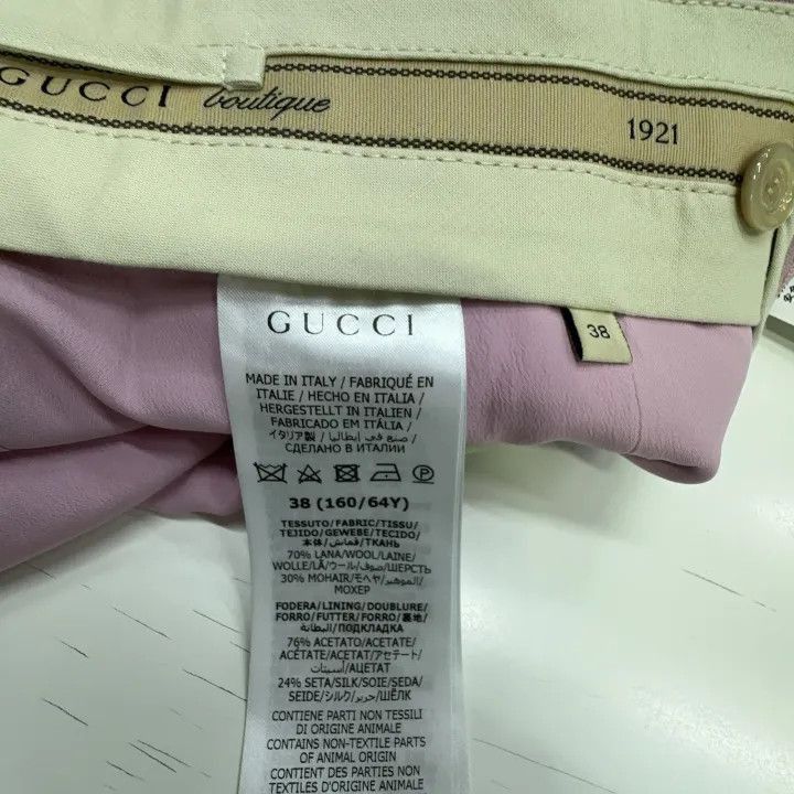 Gucci Gucci SS22 Pink Straight-Leg Suit Trousers-2507 Size 37" - 3 Thumbnail