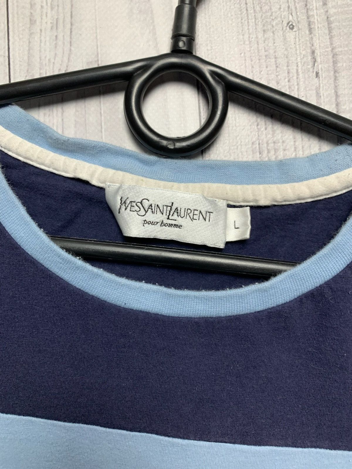 Vintage × Yves Saint Laurent Vintage blue Yves Saint Laurent tee logo size L Size US L / EU 52-54 / 3 - 3 Thumbnail