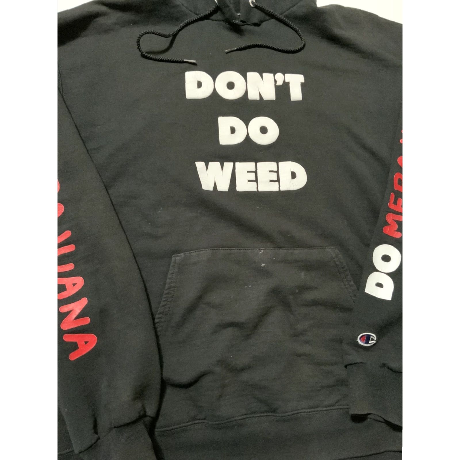 Champion VINTAGE Champion X Merajuana Dont Do Weed Puff Print Black Sweatshirt Hoodie XL Mens Size US XL / EU 56 / 4 - 5 Thumbnail