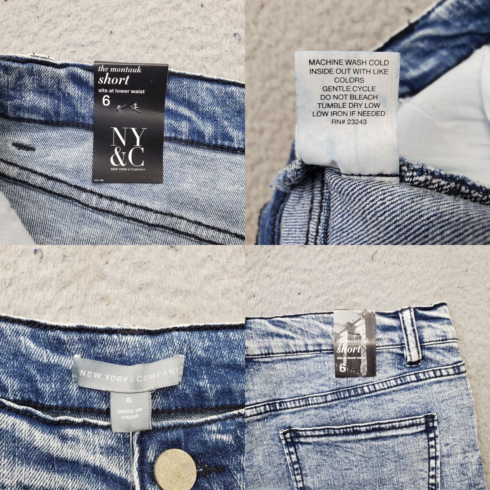 Vintage New York & Company Montauk Jeans Shorts Womens 6 Blue Denim Stretch Lower Waist 5-Pocket Design 3.75 Inseam Casual Outdoor Mens Womens Girls Size 28" / US 6 / IT 42 - 8 Thumbnail
