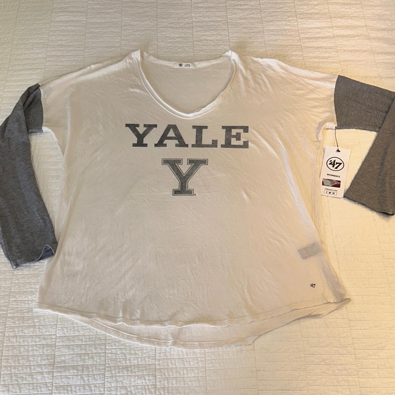 47 Yale Large Baseball Long Sleeve Shirt White Oversized NWT Size L / US 10 / IT 46 - 1 Thumbnail