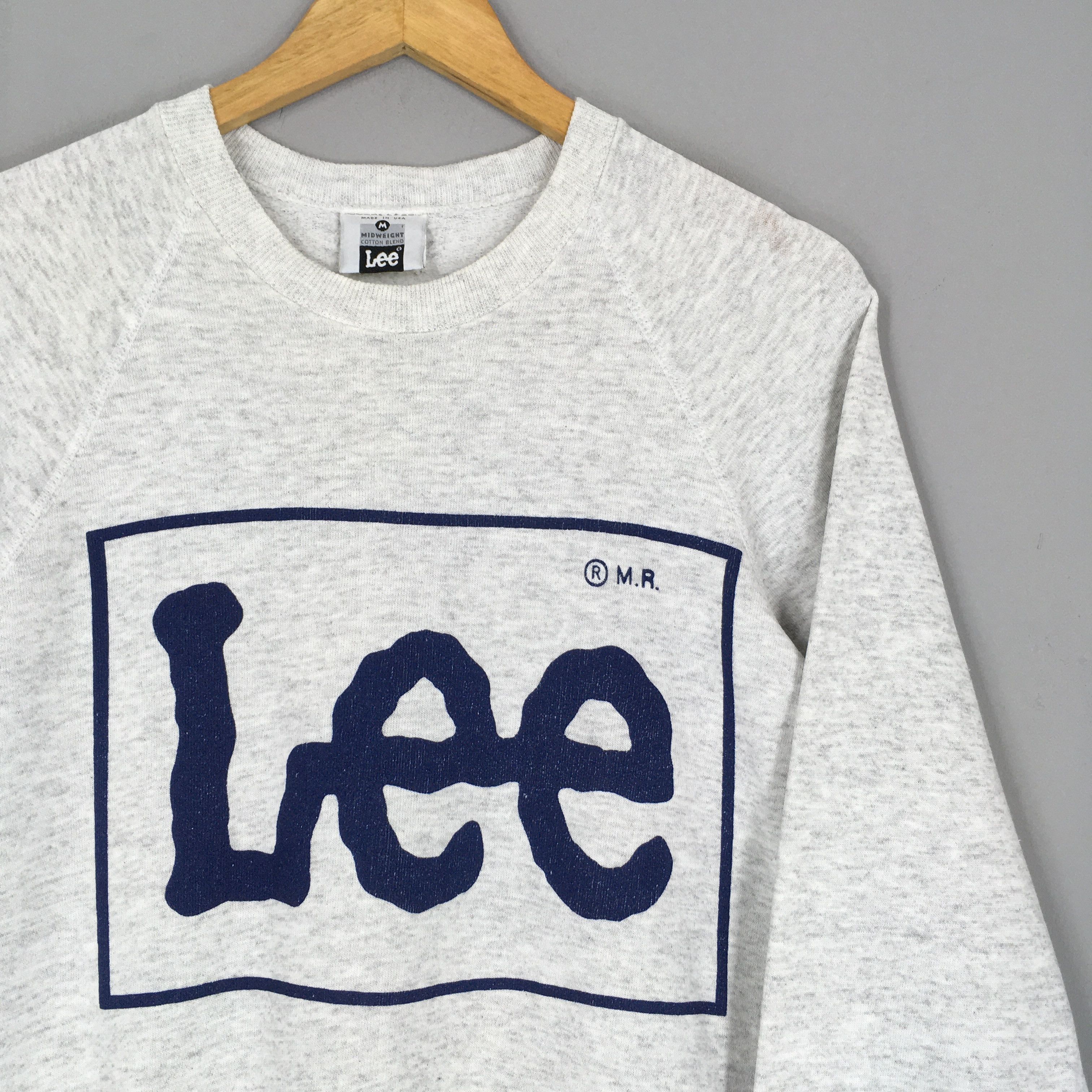 Lee × Vintage Vintage 90's Lee Usa Gray Sweatshirt Medium Size US M / EU 48-50 / 2 - 2 Thumbnail