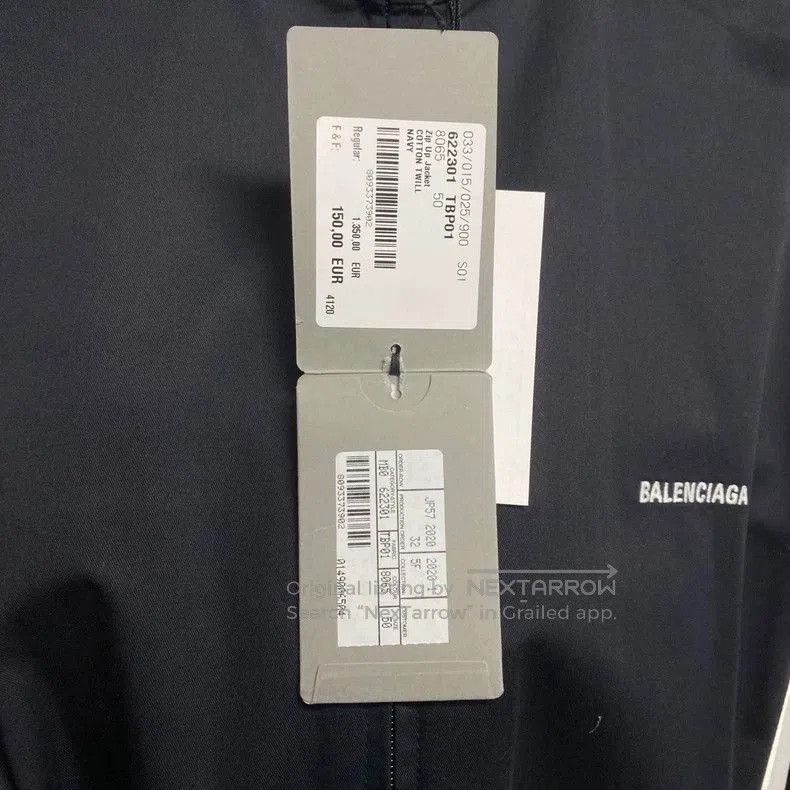 Balenciaga Balenciaga Black White Logo Windbreaker Jacket. Size US S / EU 44-46 / 1 - 4 Thumbnail