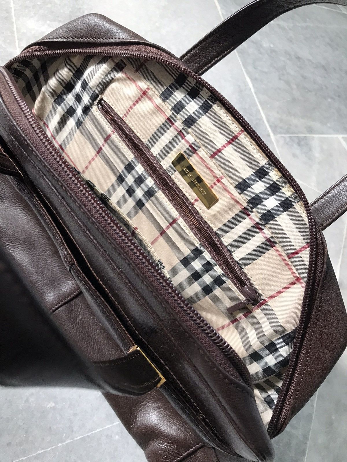 Burberry Burberry Handbag Brown Leather Size ONE SIZE - 3 Thumbnail