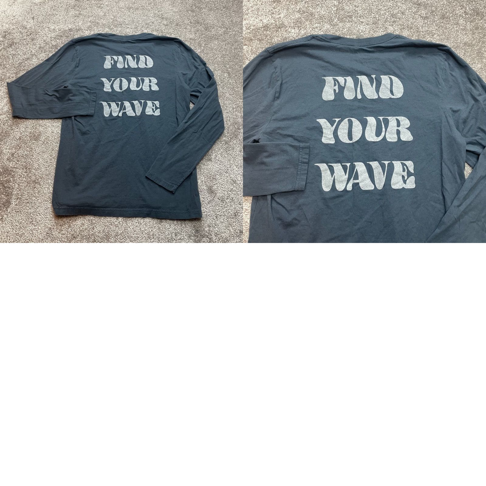 Next Level Next Level Shirt Adult Medium Blue Long Sleeve Cotton The Ocean Find Your Wave Size US M / EU 48-50 / 2 - 8 Thumbnail