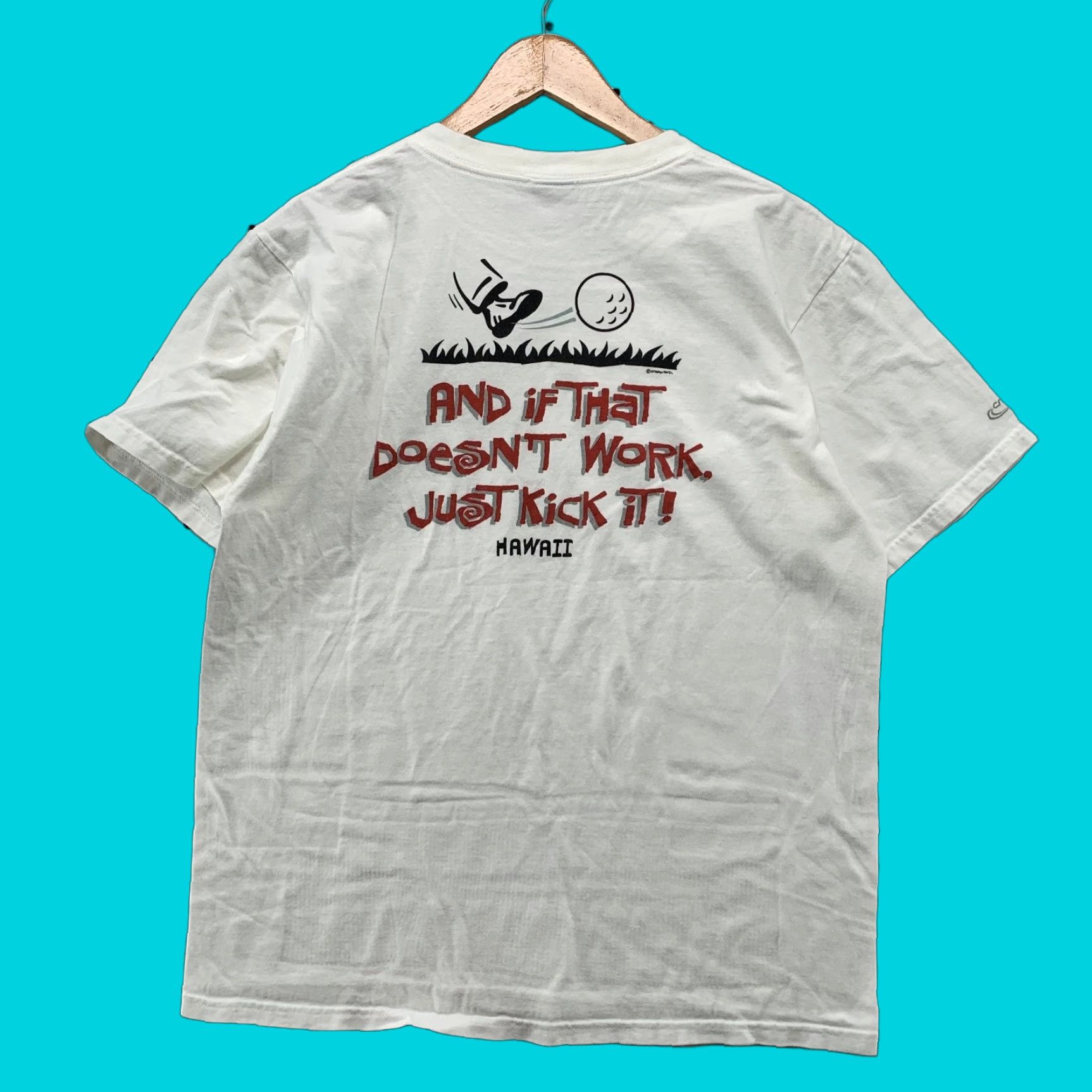 Vintage VINTAGE Crazy Shirts Mens M White Rip It Grip It Hawaii Funny Golf Shirt Size US M / EU 48-50 / 2 - 1 Thumbnail