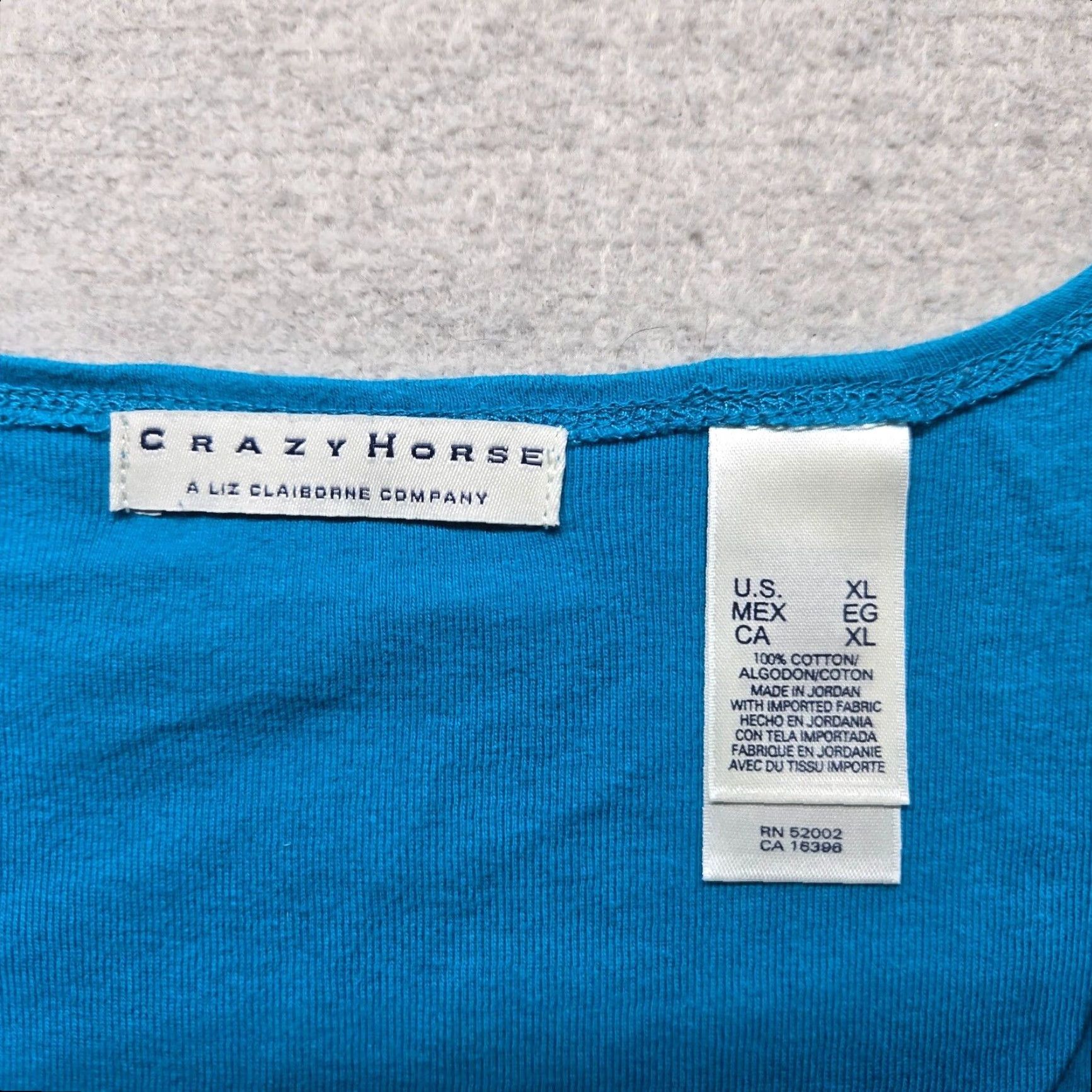 Vintage Crazy Horse Shirt Women XL Blue Sleeveless Crew Neck Tank Top Adult Size XL / US 12-14 / IT 48-50 - 3 Thumbnail