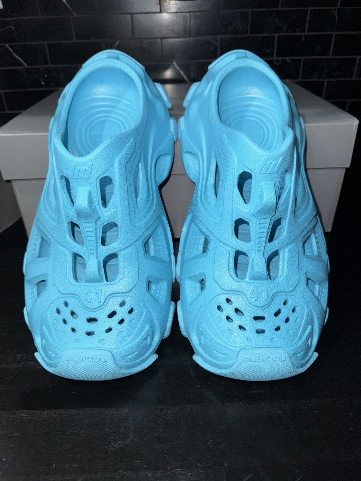Balenciaga HD blue mule