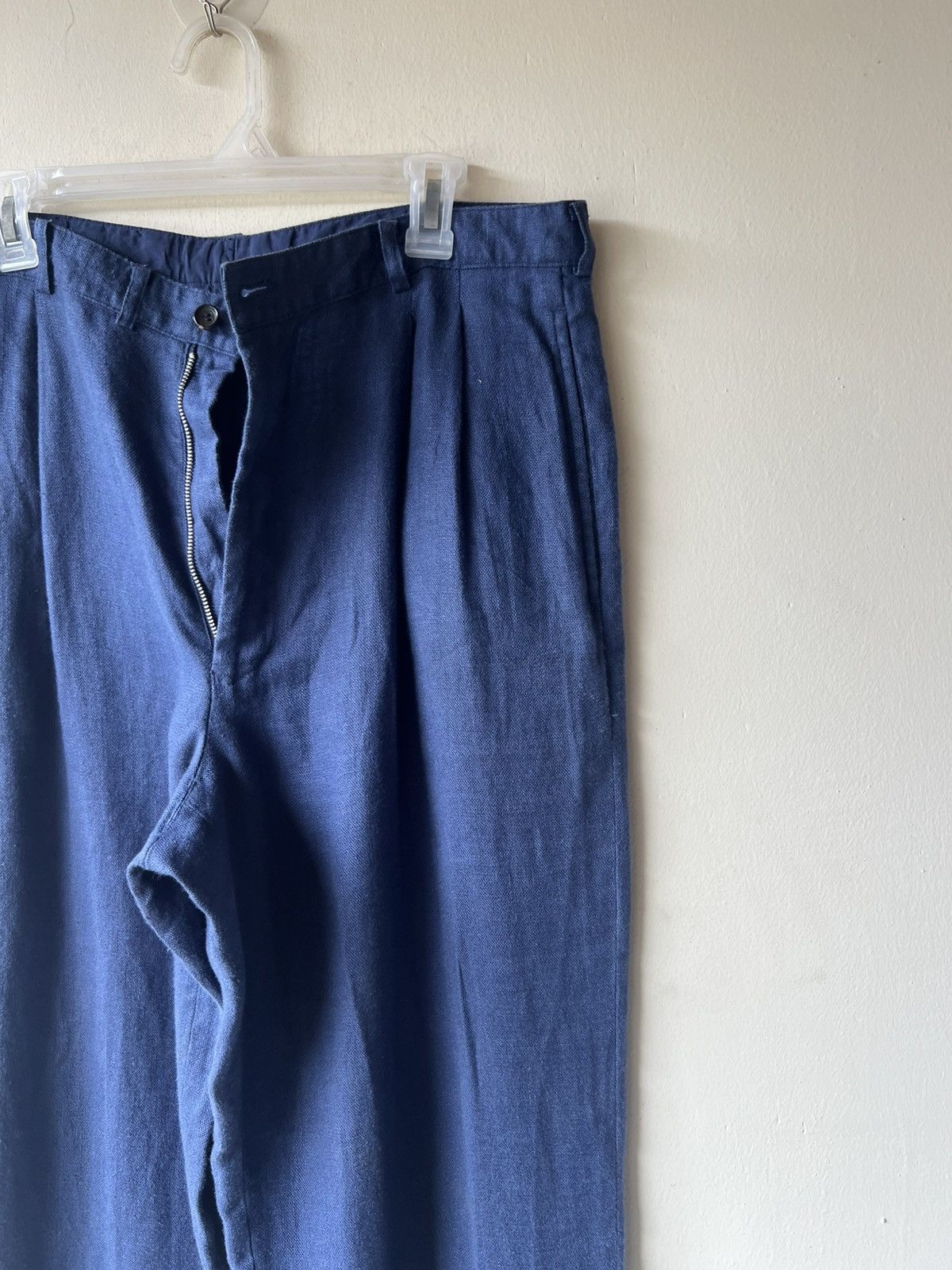 Mademoiselle Non Non Papas Japan 100% Linen Baggy Trouser Pant Blue Size US 34 / EU 50 - 12 Thumbnail