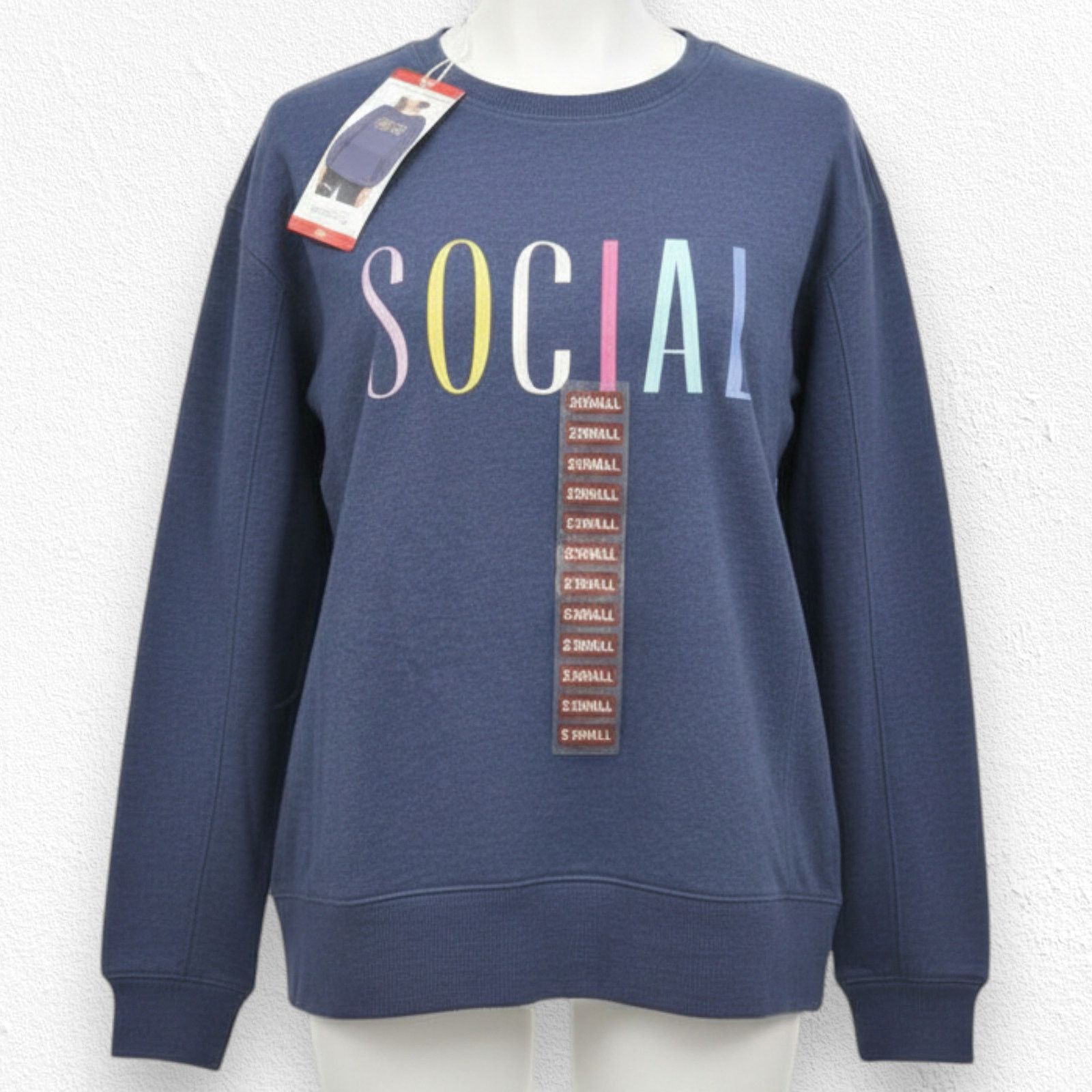 Wildfox Wildfox SOCIAL Rainbow Navy Crewneck Sweatshirt XS NWT $108 Size XS / US 0-2 / IT 36-38 - 11 Thumbnail