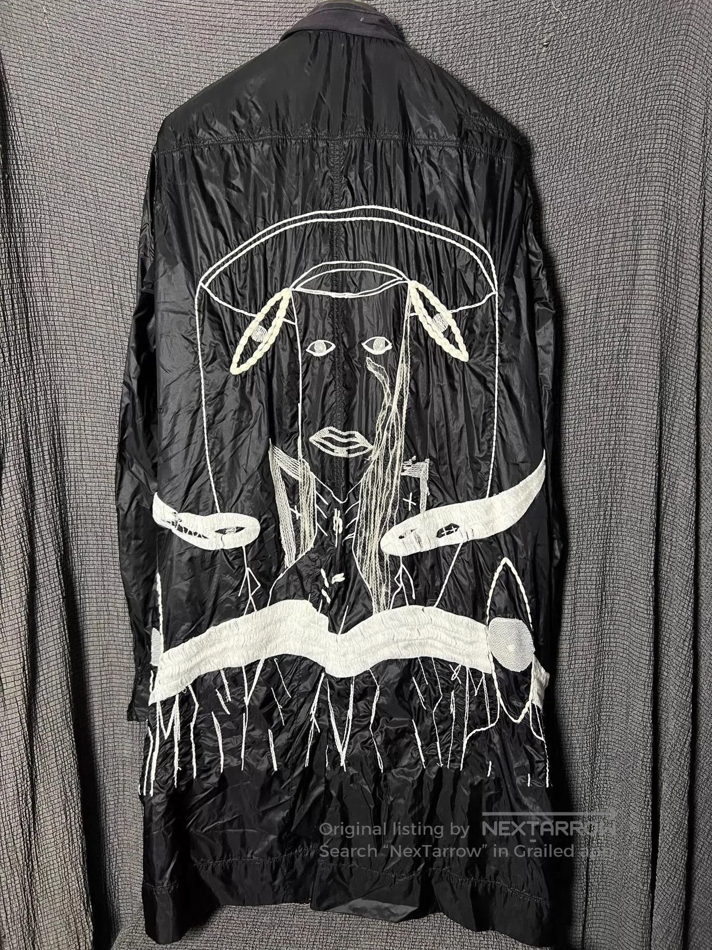 Rick Owens Black Lightweight Jacket with Abstract White Graphics - L. Size US L / EU 52-54 / 3 - 2 Thumbnail