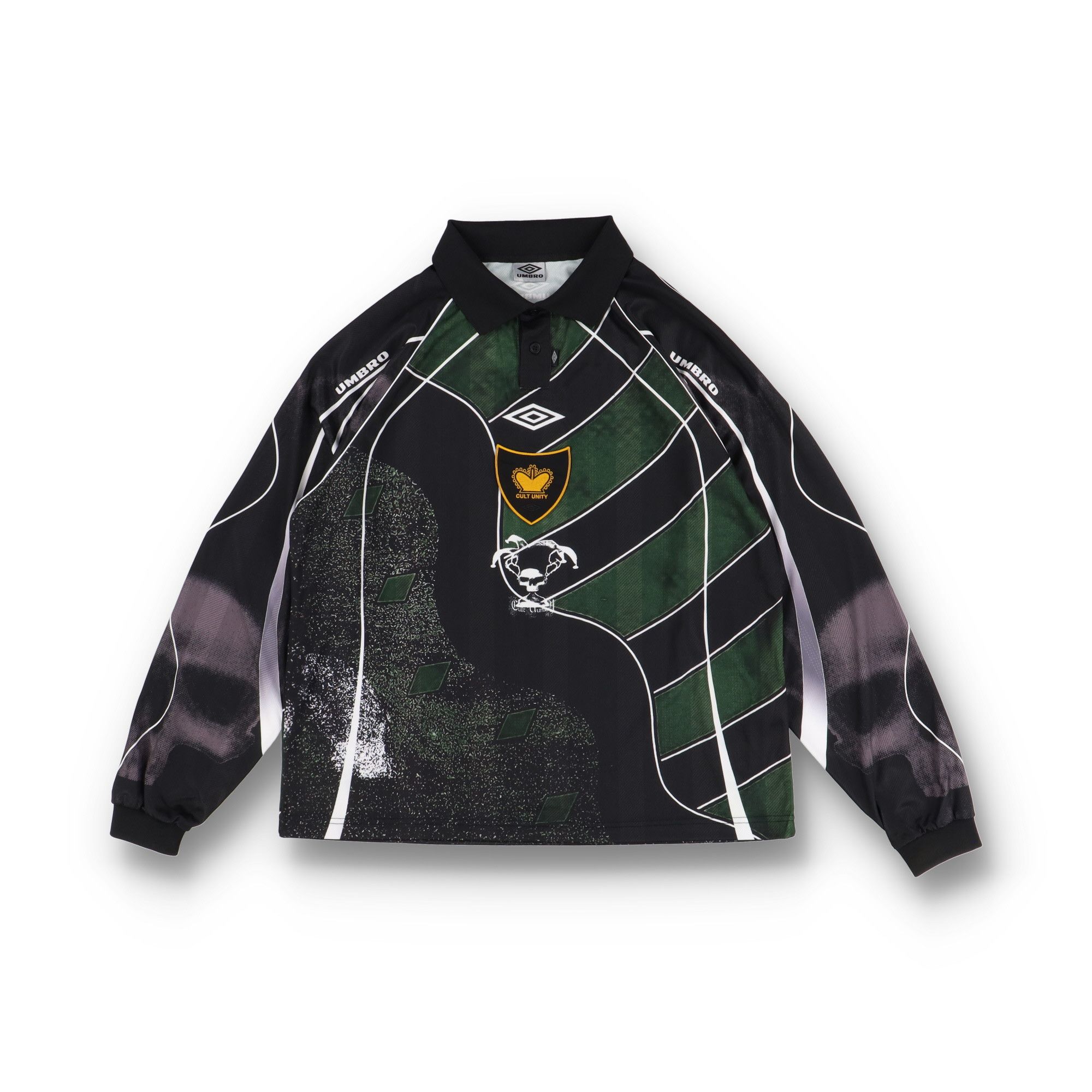 Umbro × Slam Jam Green 95/96 Cult Unity Logo Long Sleeve Polo Size L / US 10 / IT 46 - 2 Thumbnail