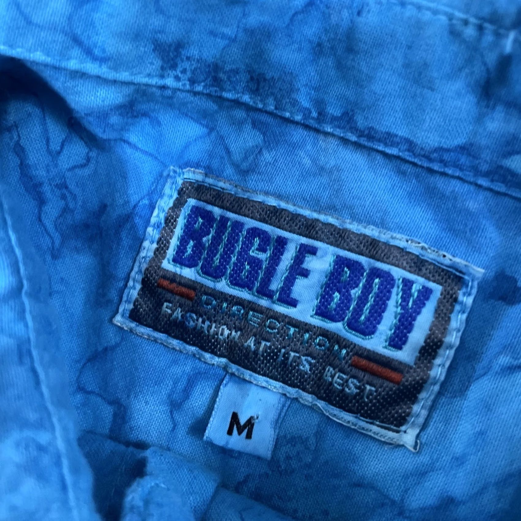 Bugle Boy VINTAGE Bugle Boy Shirt Men M Surf Grunge Abstract 90s Y2k Tie Dye Paint Stripe Blue Tie Dye Striped Button-Up Size US M / EU 48-50 / 2 - 6 Thumbnail