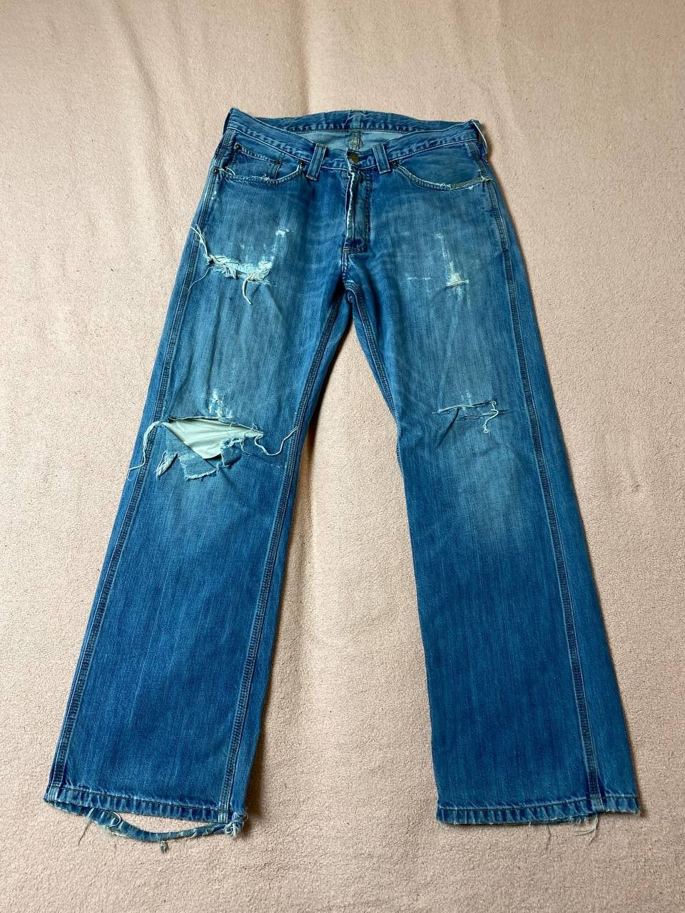 Carhartt × Japanese Brand Vintage Carhartt Y2K distressed Flare denim pants Size US 32 / EU 48 - 20 Thumbnail