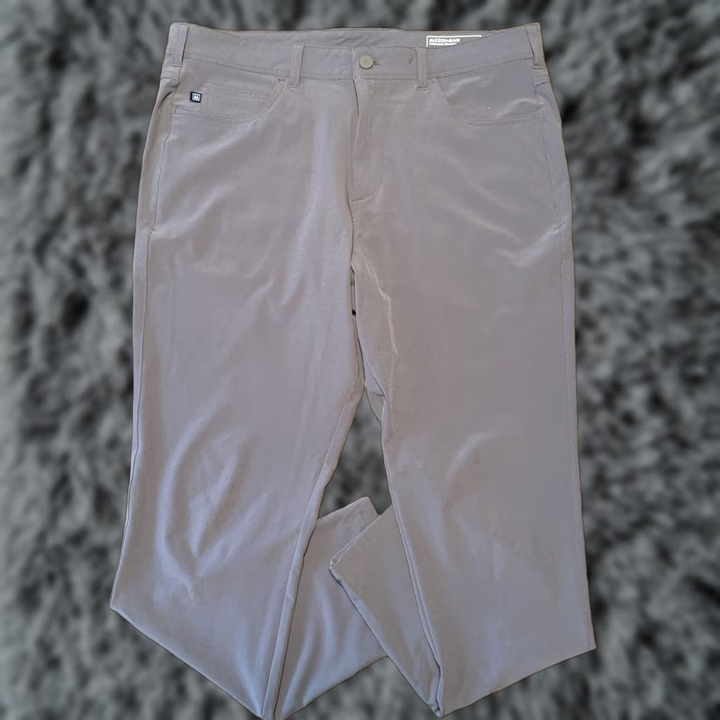 Mizzen+Main Mizzen+Main Helmsman Slim Pants Mens 35x30 Gray Blue Performance Chino Stretch Size US 35 - 1 Thumbnail