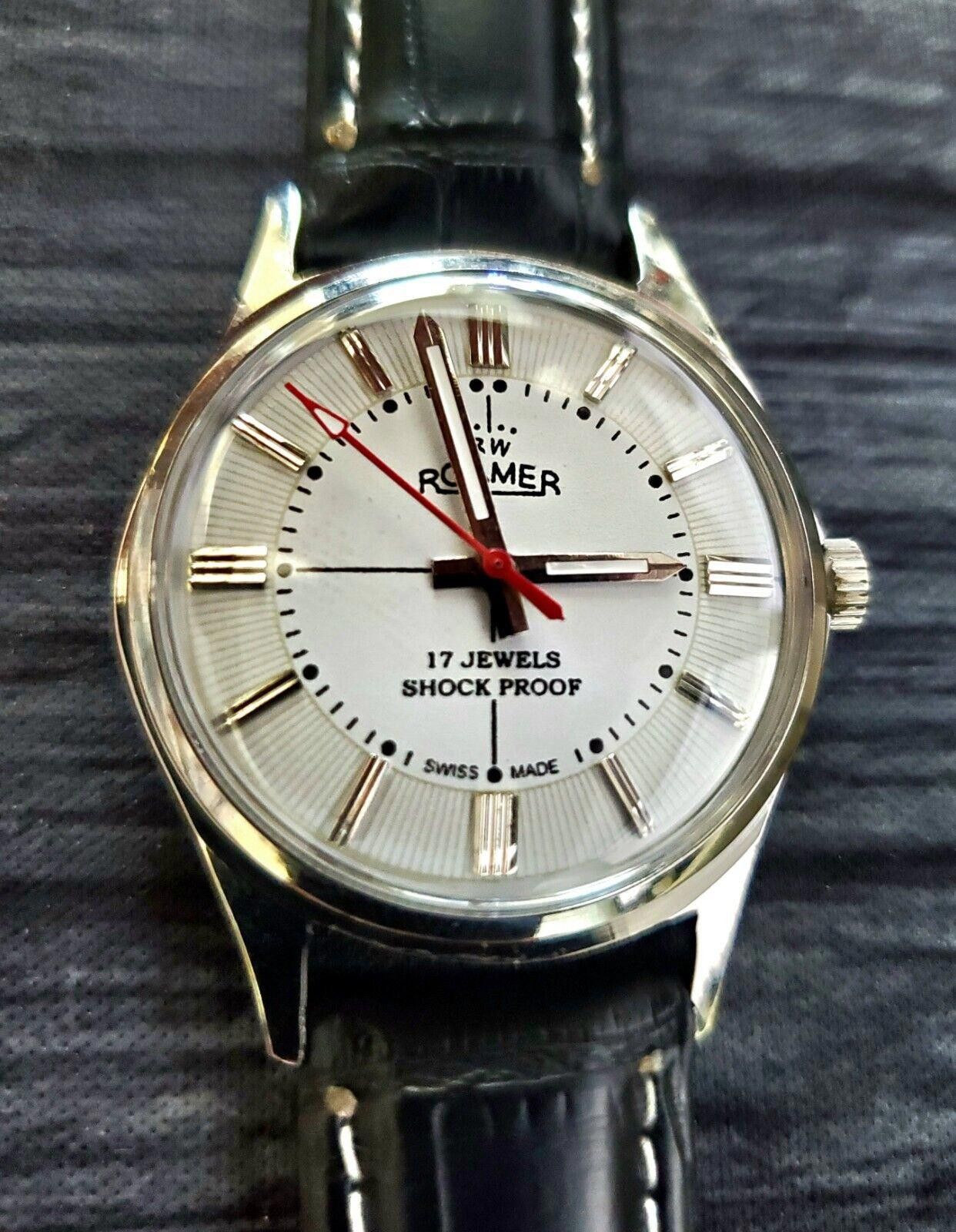 image of Designer Roamer Brevete Swiss Mens Manual Watch White Serviced