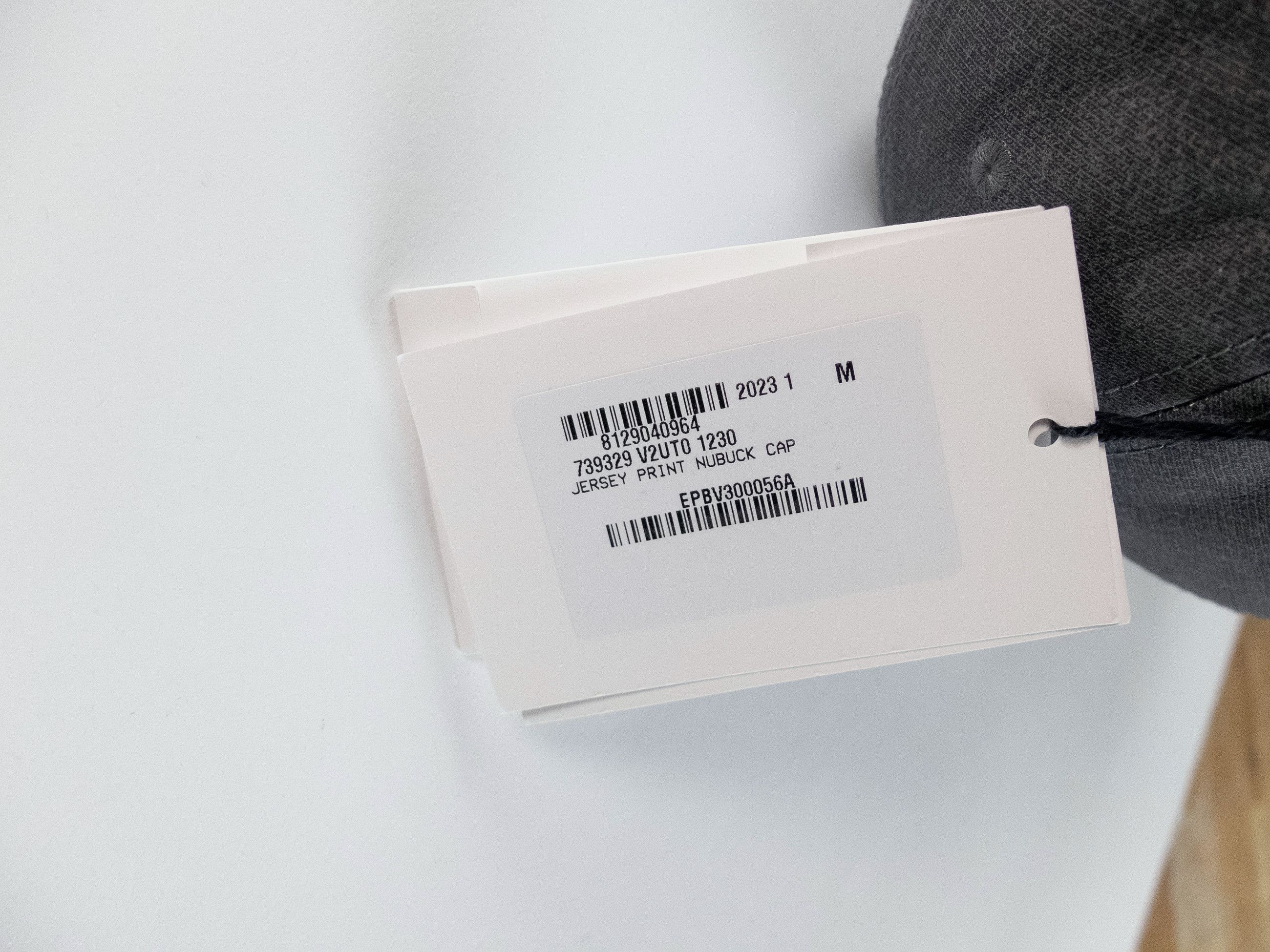 Bottega Veneta BOTTEGA VENETA gray jersey print nubuck leather baseball cap Size ONE SIZE - 7 Thumbnail