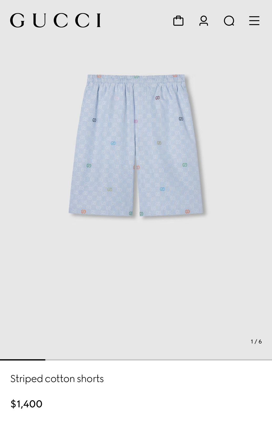 Gucci Gucci Striped cotton shorts Size US 34 / EU 50 - 16 Thumbnail
