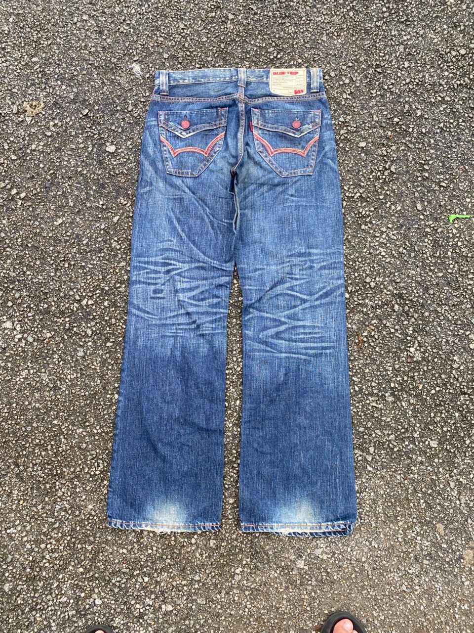 Edwin 💥FLARE💥VINTAGE EDWIN 503 BLUE TRIP DISTRESSED DENIM Size US 32 / EU 48 - 1 Thumbnail