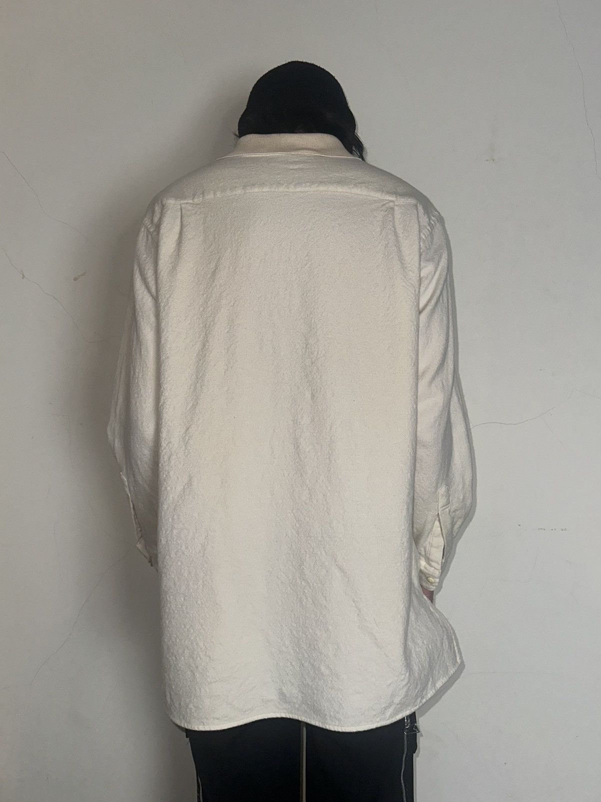 Yohji Yamamoto Heavy Textured Wool Knitted Collar Shirt Size US L / EU 52-54 / 3 - 4 Thumbnail