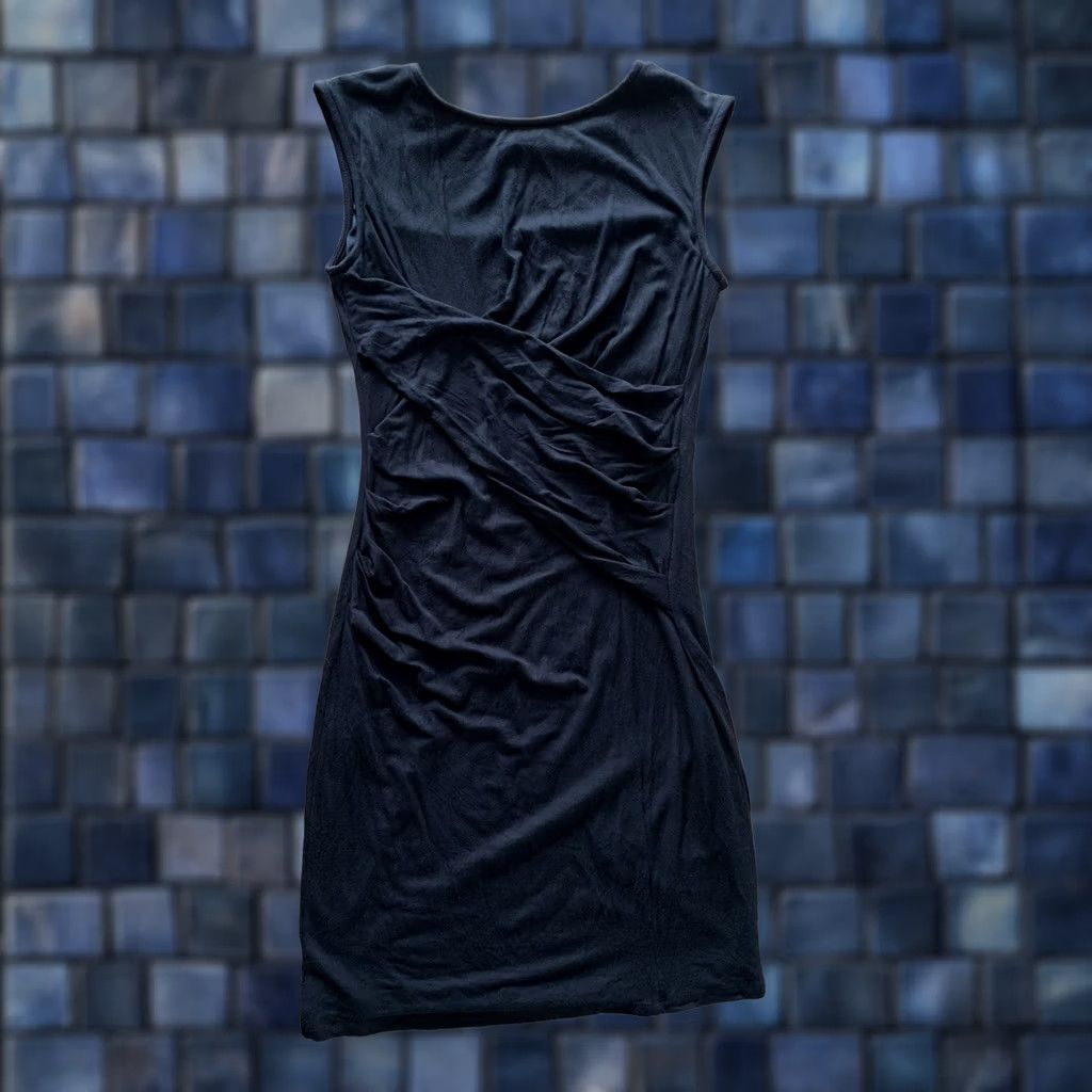 Vintage KUT from the Kloth Black Drape Front Stretch Sheath Dress Women's 2 USA Office Workwear Business Casual Size XS / US 0-2 / IT 36-38 - 1 Thumbnail
