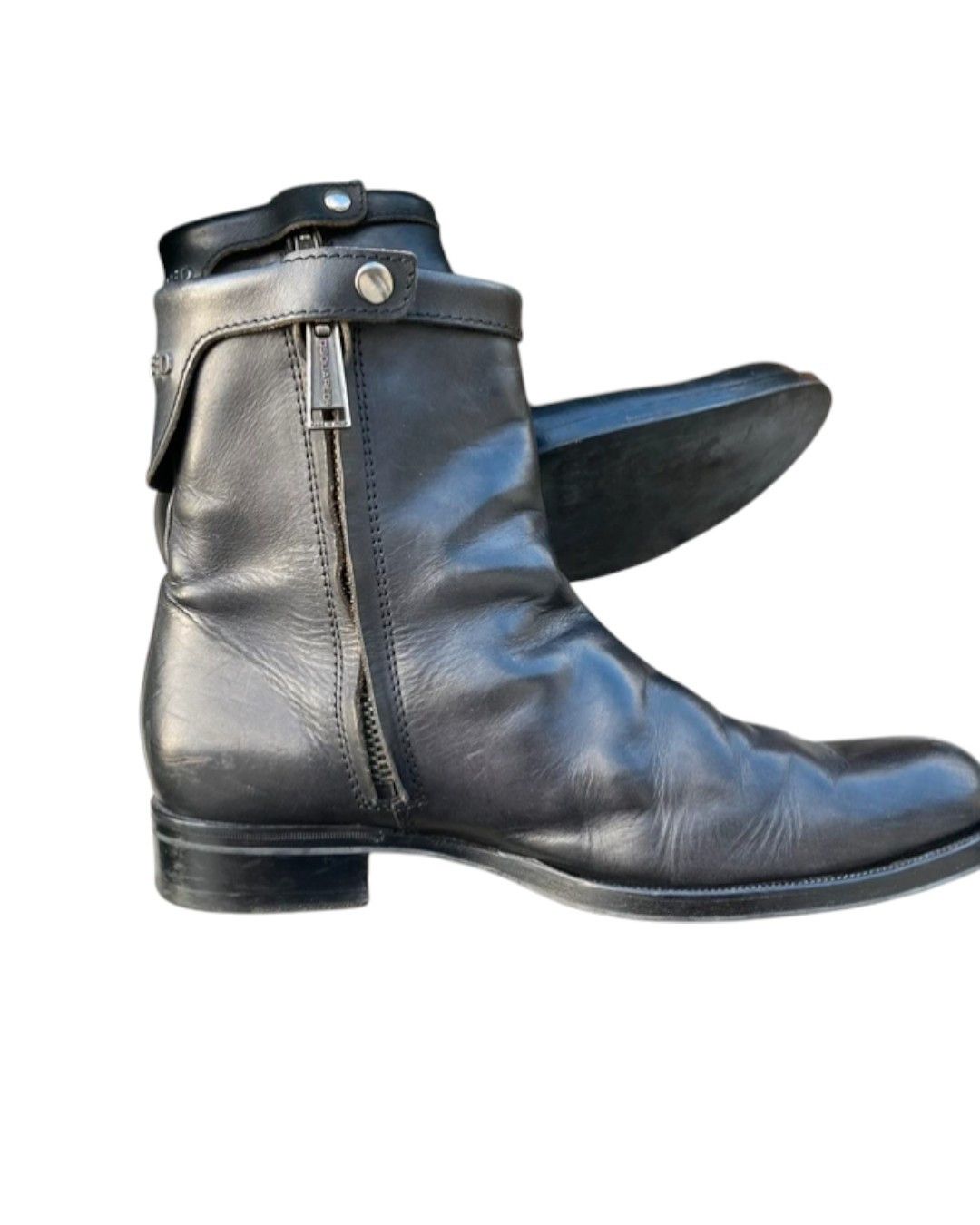 Dsquared2 DOUBLE CLOSURE LEATHER BOOTS Size US 8.5 / EU 41-42 - 3 Thumbnail
