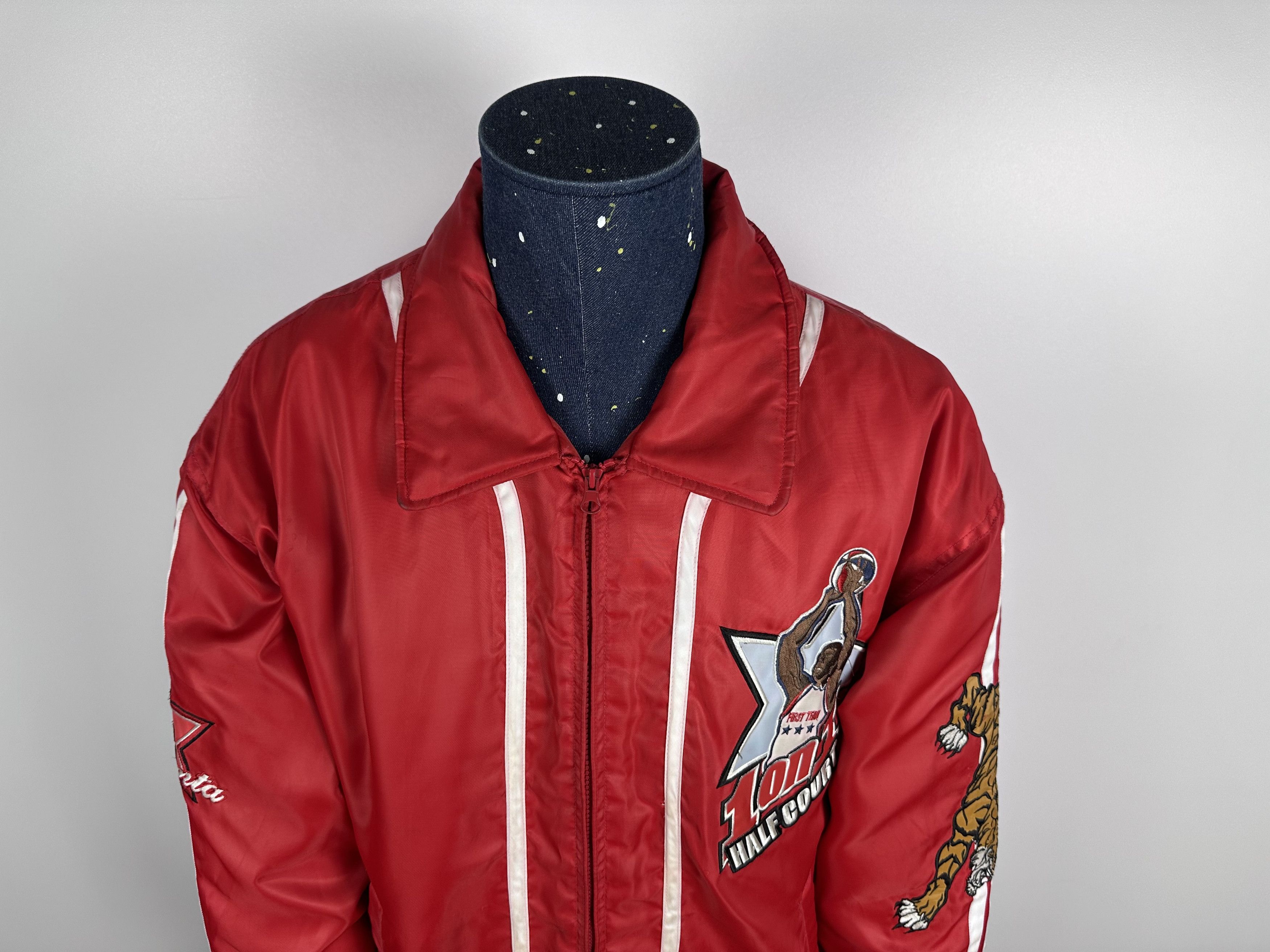 NBA × Vintage Vintage Raw Blue 1on1 Basketball Bomber Jacket NBA Red Mens Size US XL / EU 56 / 4 - 3 Thumbnail