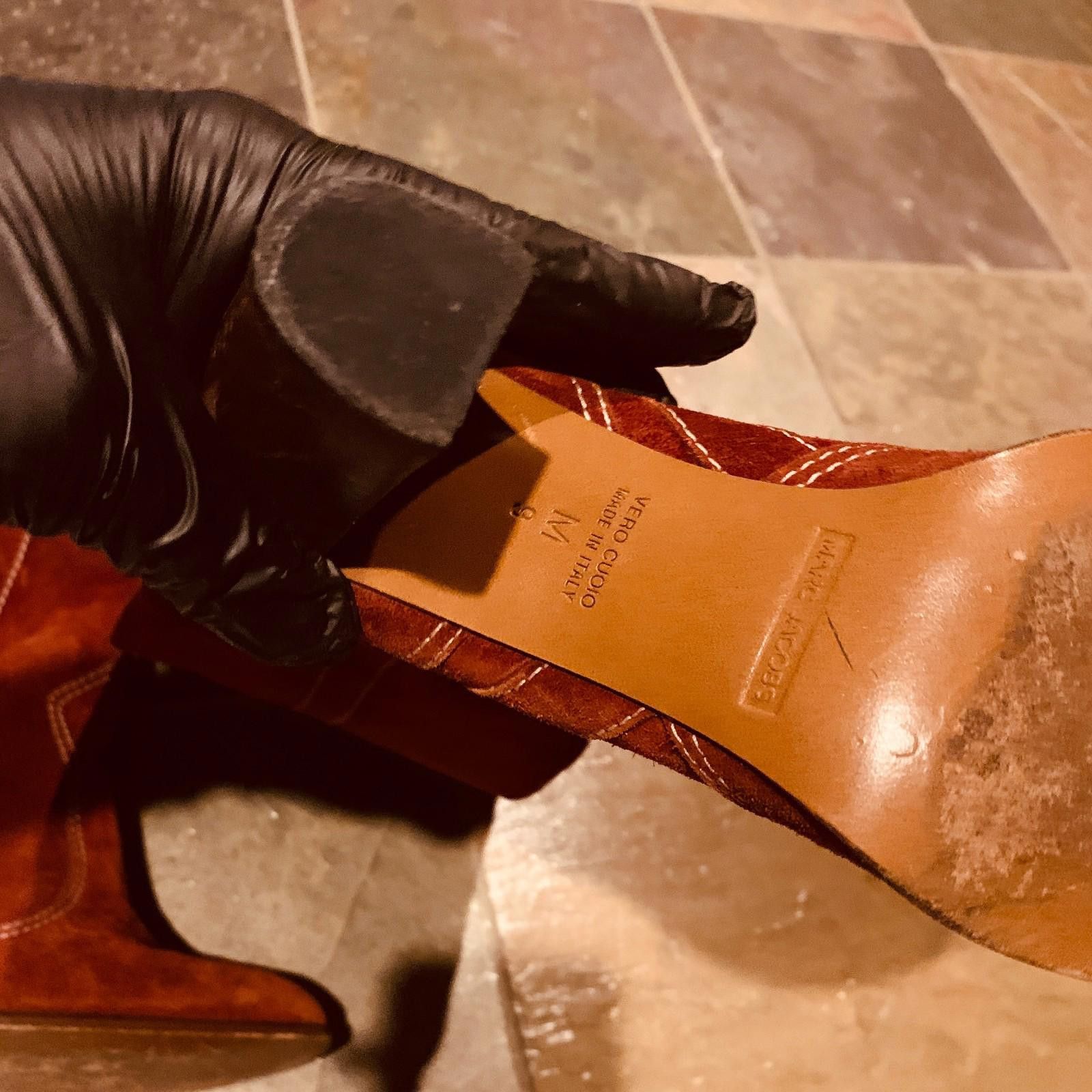 Marc Jacobs Vintage MARC BY MARC JACOBS Knee High BOOTS Brown SUEDE G123 Size US 9 / IT 39 - 6 Thumbnail