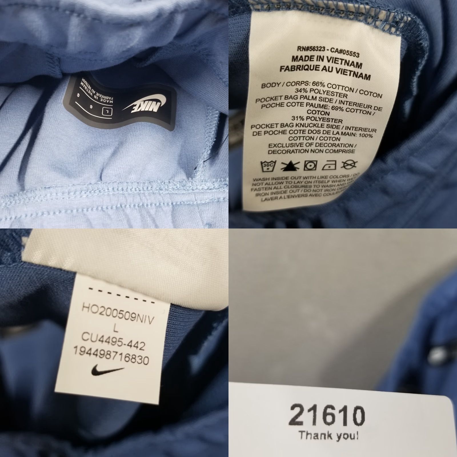 Nike VINTAGE Nike Tech Fleece Jogger Pants Men's Large Blue Activewear Tapered 90s Size US 33 - 8 Thumbnail