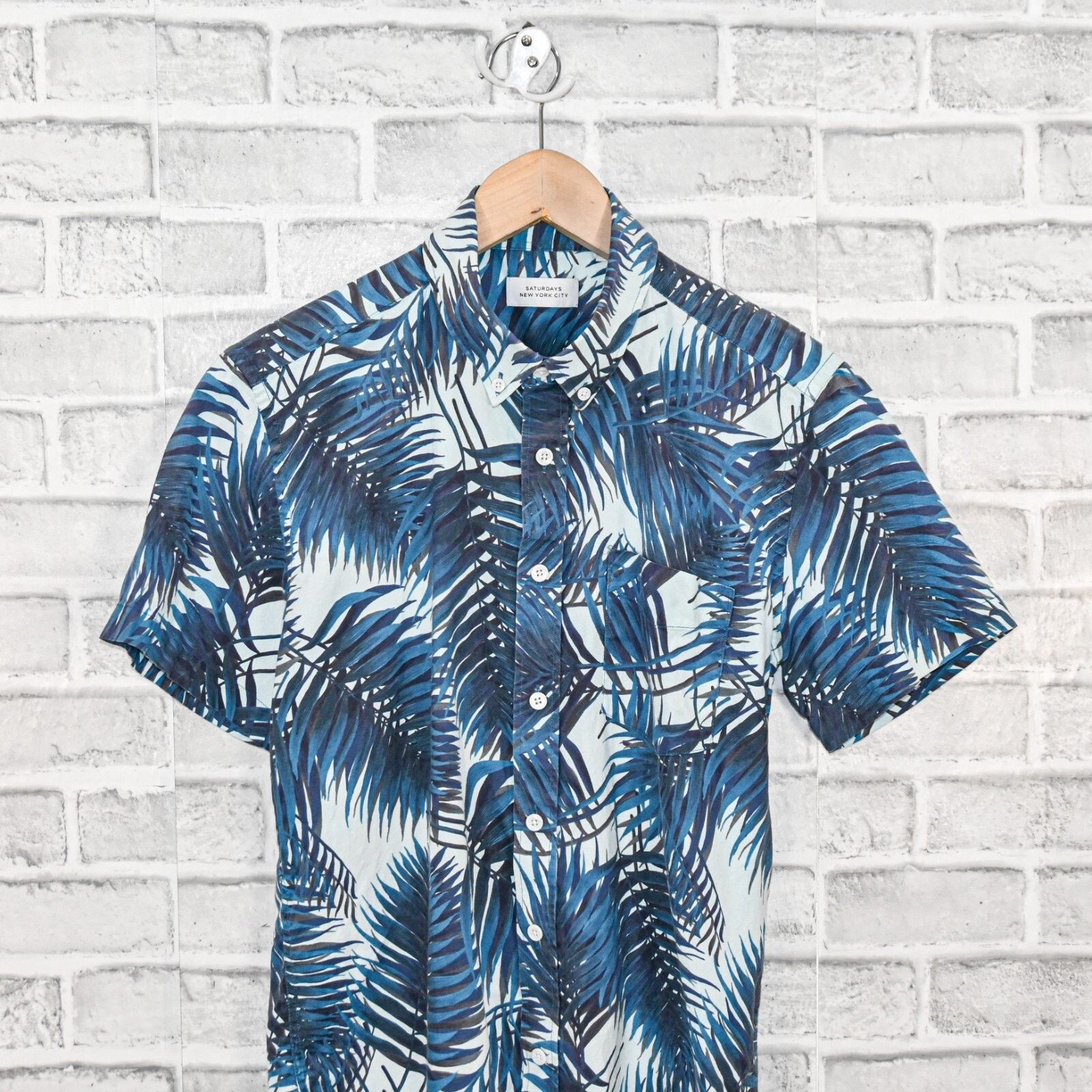 Saturdays NYC SATURDAYS NYC Men's Short Sleeve Hawaiian Shirt Blue Size US S / EU 44-46 / 1 - 3 Thumbnail