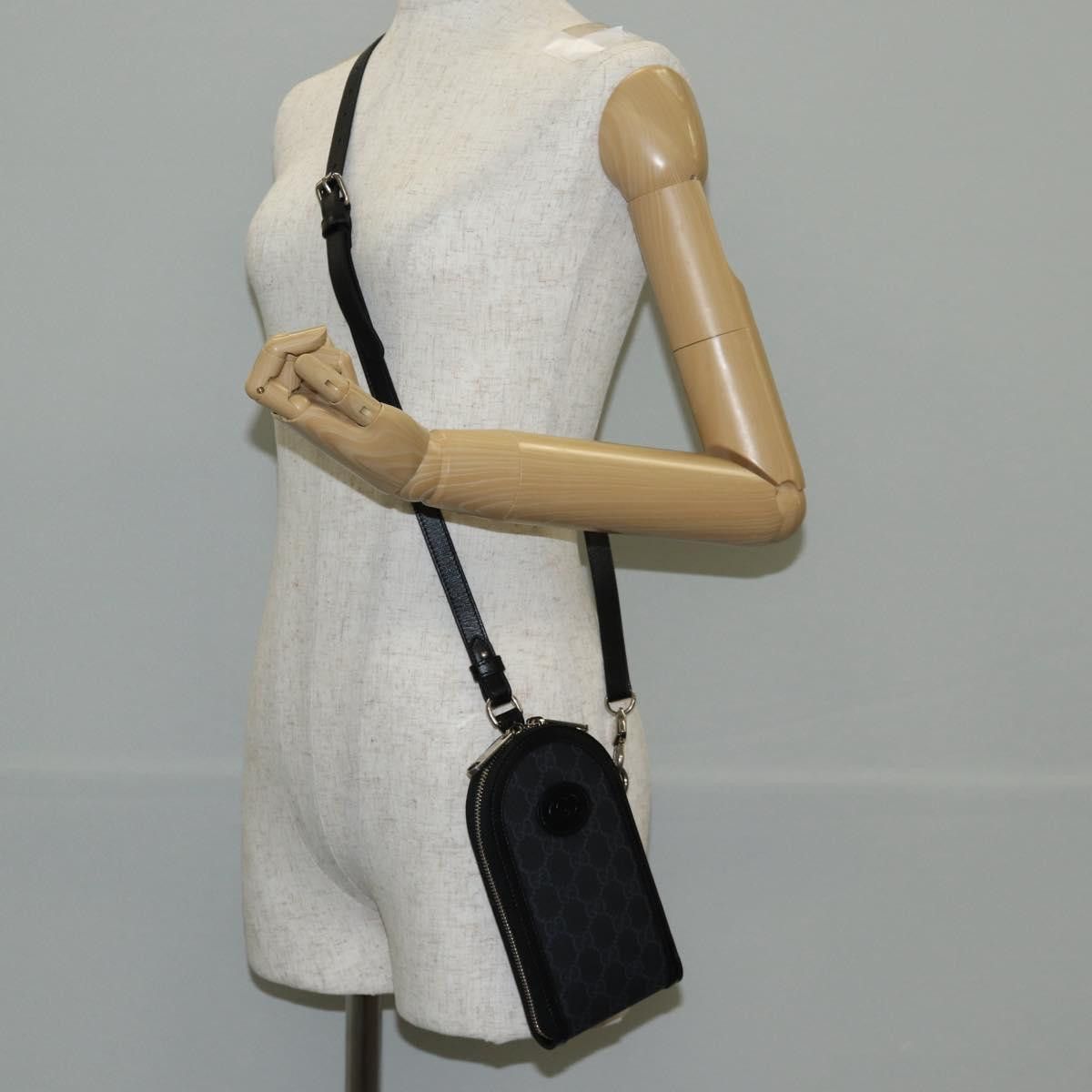 Gucci GUCCI GG Supreme Shoulder Bag Pvc Black Silver Size ONE SIZE - 23 Thumbnail
