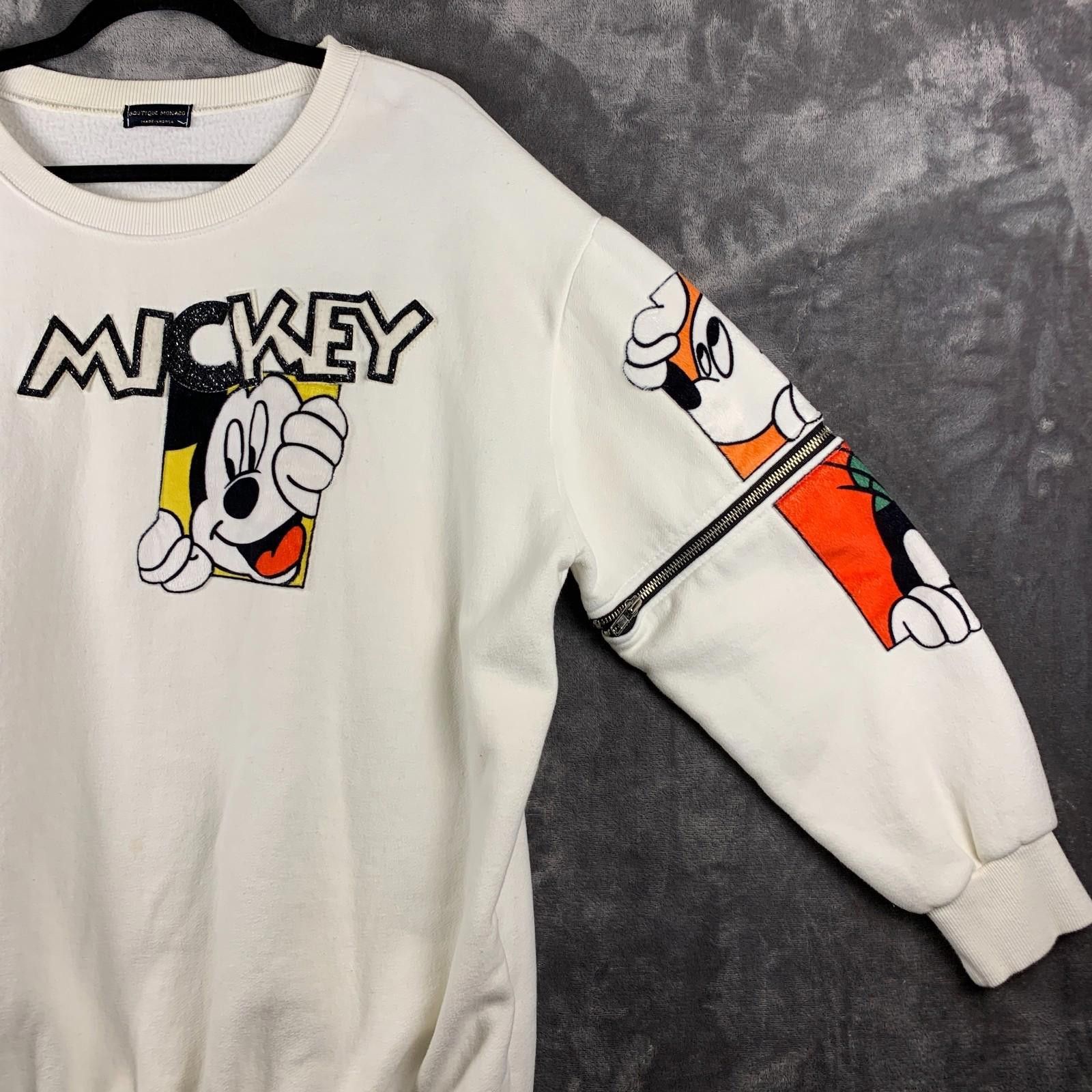 Designer Mickey Mouse Swtshrt Adult Large to XL Detachable Slves 418 Size L / US 10 / IT 46 - 6 Thumbnail