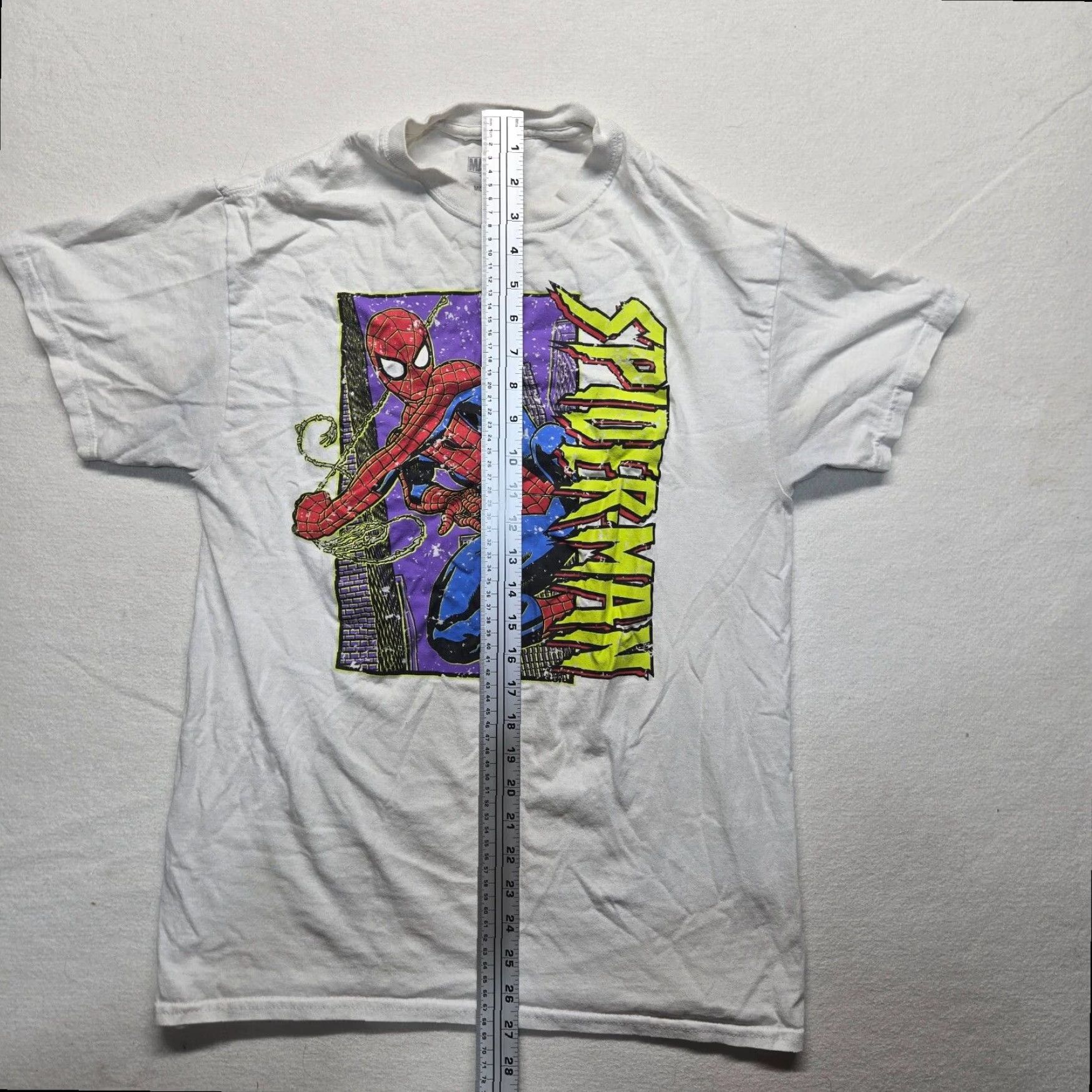 Vintage Marvel Spider-Man Short Sleeve T-Shirt Adult Men's Medium White Size US M / EU 48-50 / 2 - 6 Thumbnail