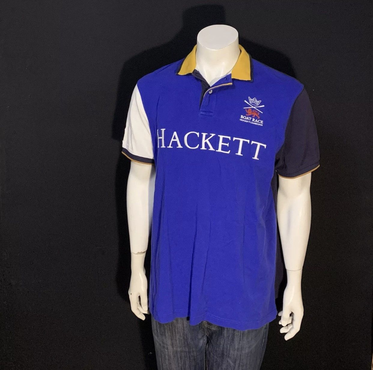 Hackett Hackett London Polo Big Logo Oxford Boat Race Size XL Blue Size US XL / EU 56 / 4 - 1 Thumbnail