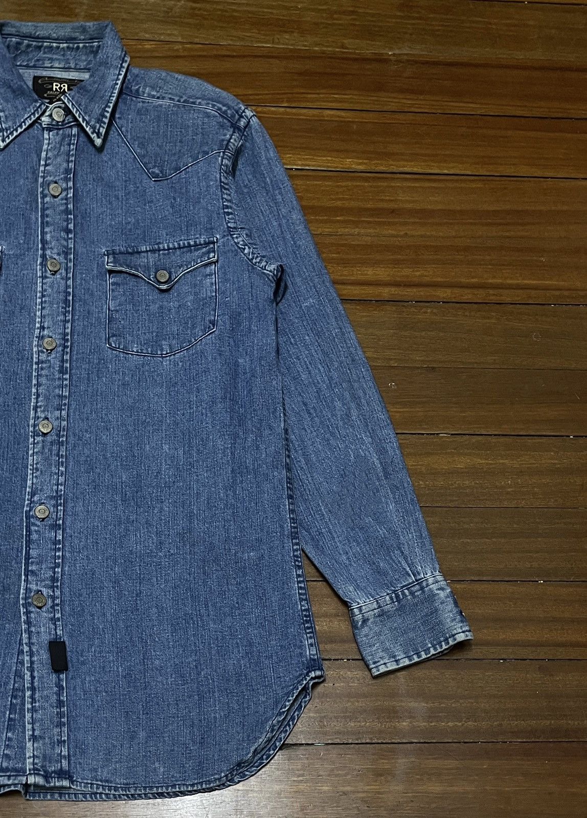 RRL Ralph Lauren × Vintage Very Rare Vintage Brand RRL Ralph Lauren Denim Shirt 1990s Size US XS / EU 42 / 0 - 6 Thumbnail