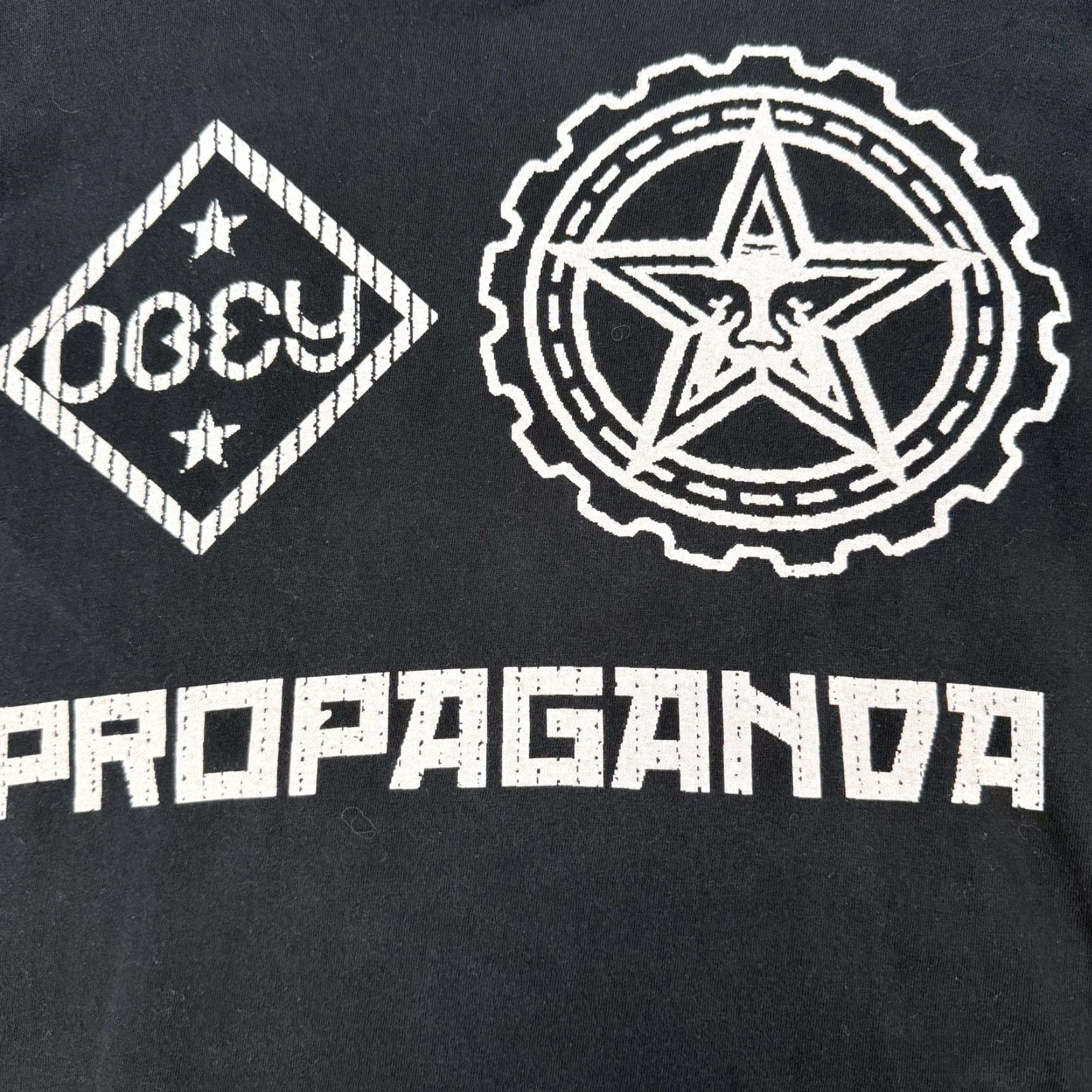 Obey VINTAGE Obey Propaganda Shirt Mens Large Black Cityscape All Over Graphic Made USA Size US L / EU 52-54 / 3 - 3 Thumbnail