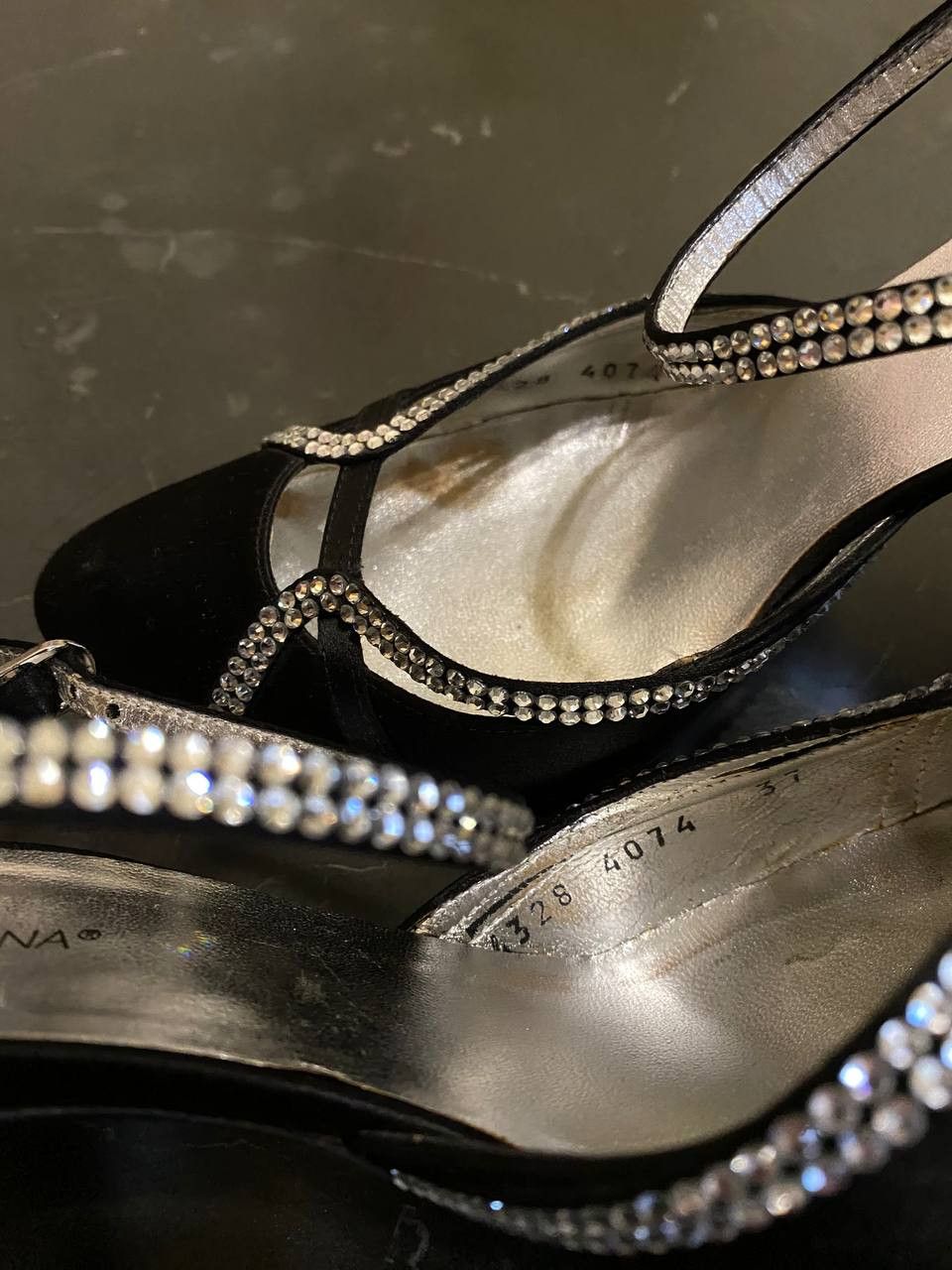 Dolce & Gabbana DOLCE & GABBANA shoe sandals Black crystal platforms heels Size US 7 / IT 37 - 9 Thumbnail