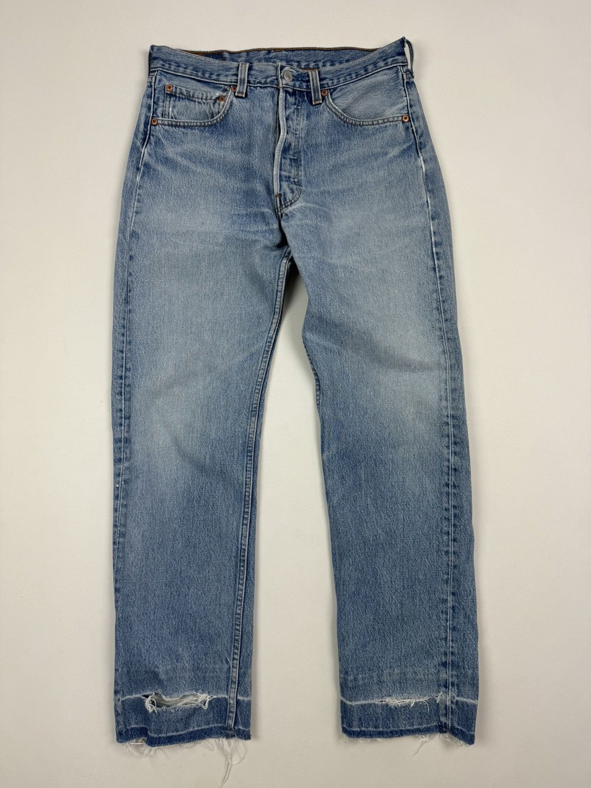 Levi's 1990’s Vintage Levi’s 501 Repaired Washed Denim Jeans USA Size US 31 - 1 Thumbnail