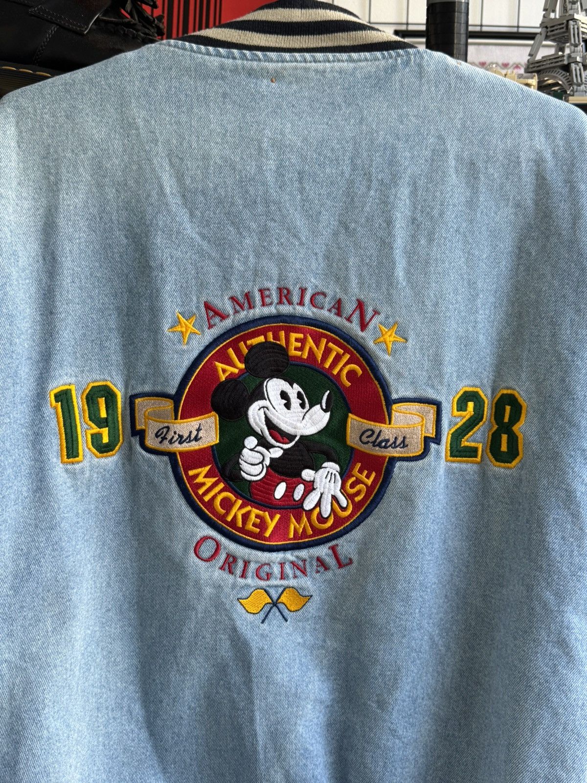 Disney Vintage 90s Disney Mickey Mouse Bomber Denim Jacket Size US L / EU 52-54 / 3 - 5 Thumbnail