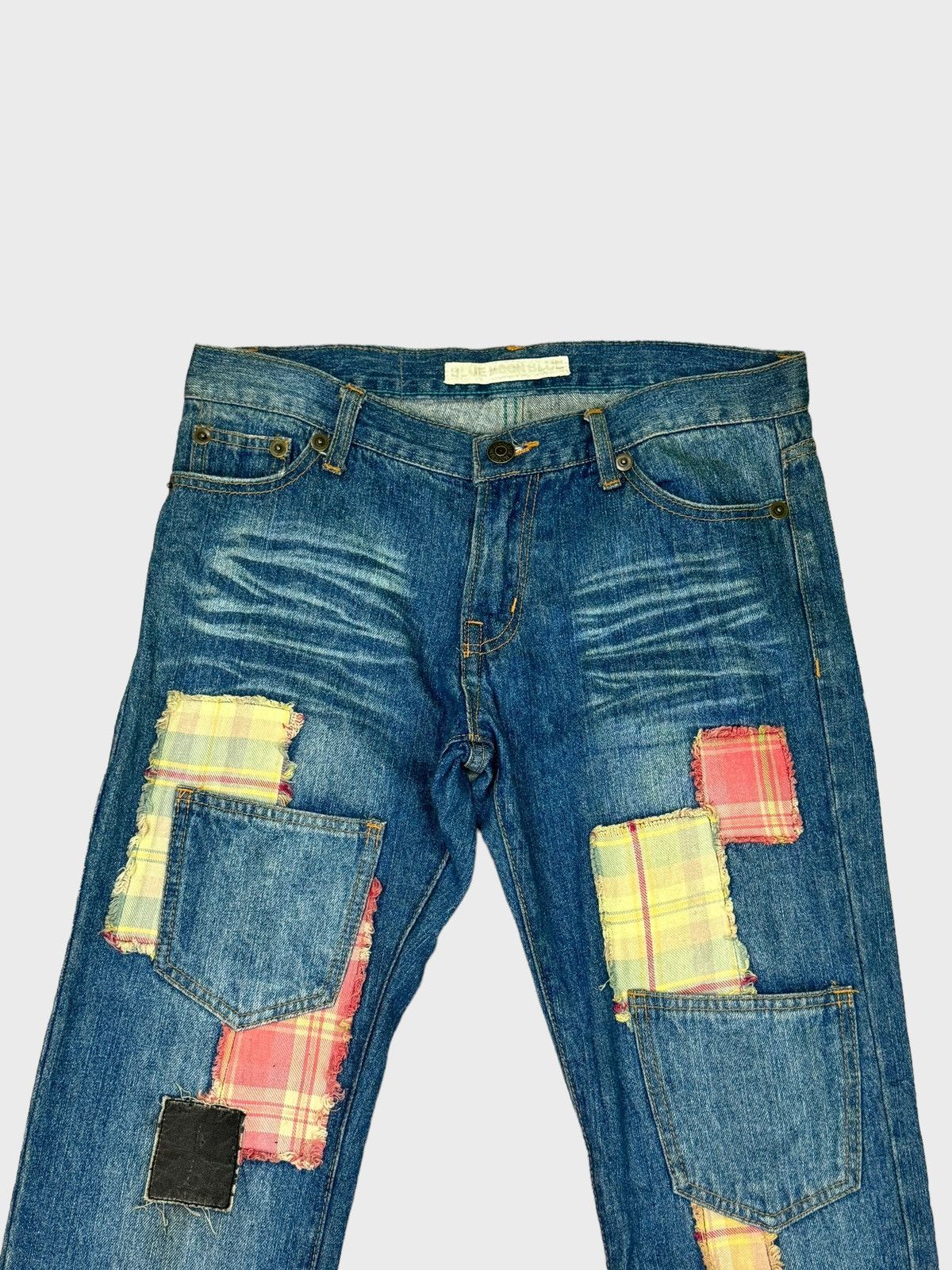 Designer × Japanese Brand BLUE MOON BLUE Patchwork 6 Pocket Distressed Denim Pants Size US 31 - 3 Thumbnail