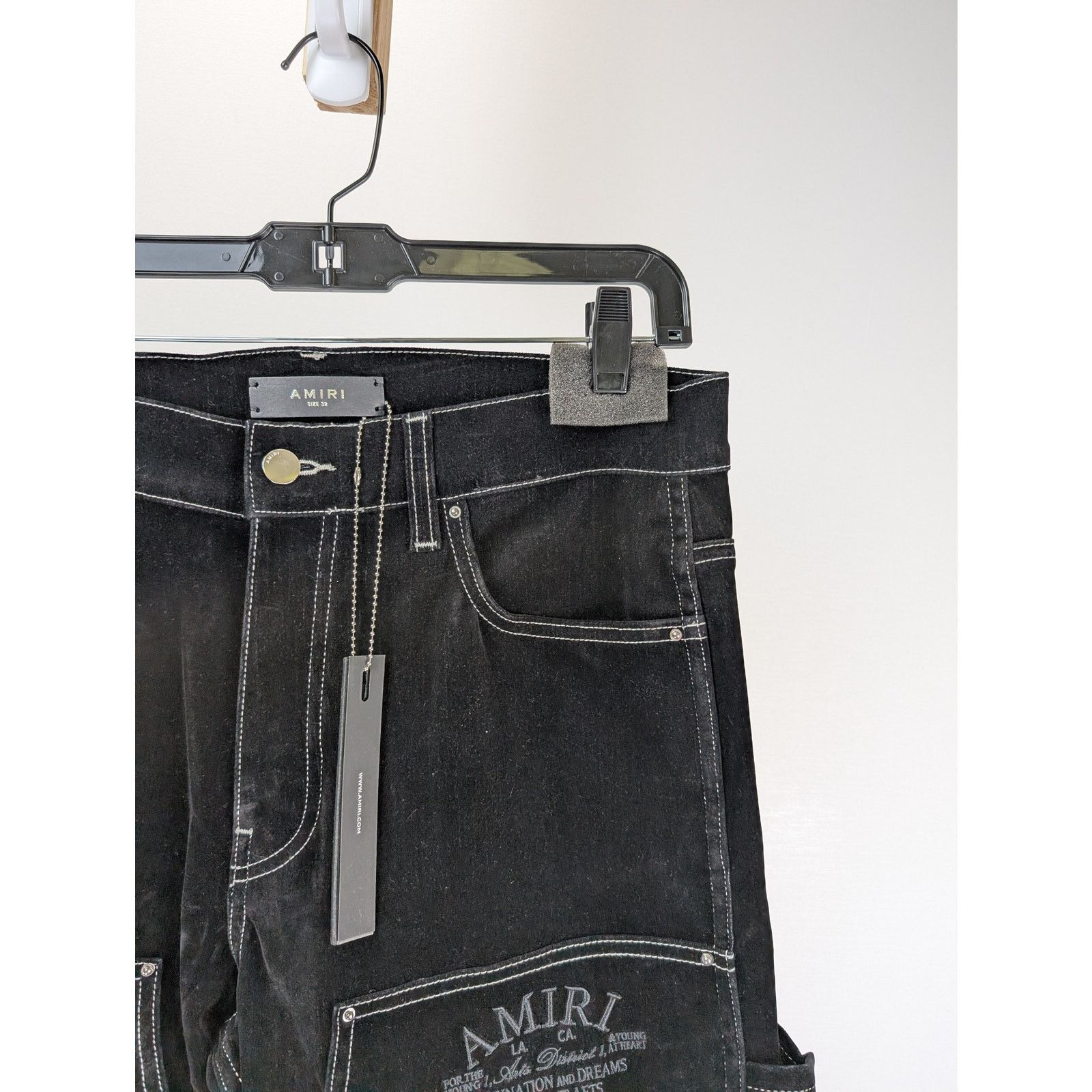 Amiri o1rshd1 Flocked Carpe Jean in Black Size US 32 / EU 48 - 5 Thumbnail