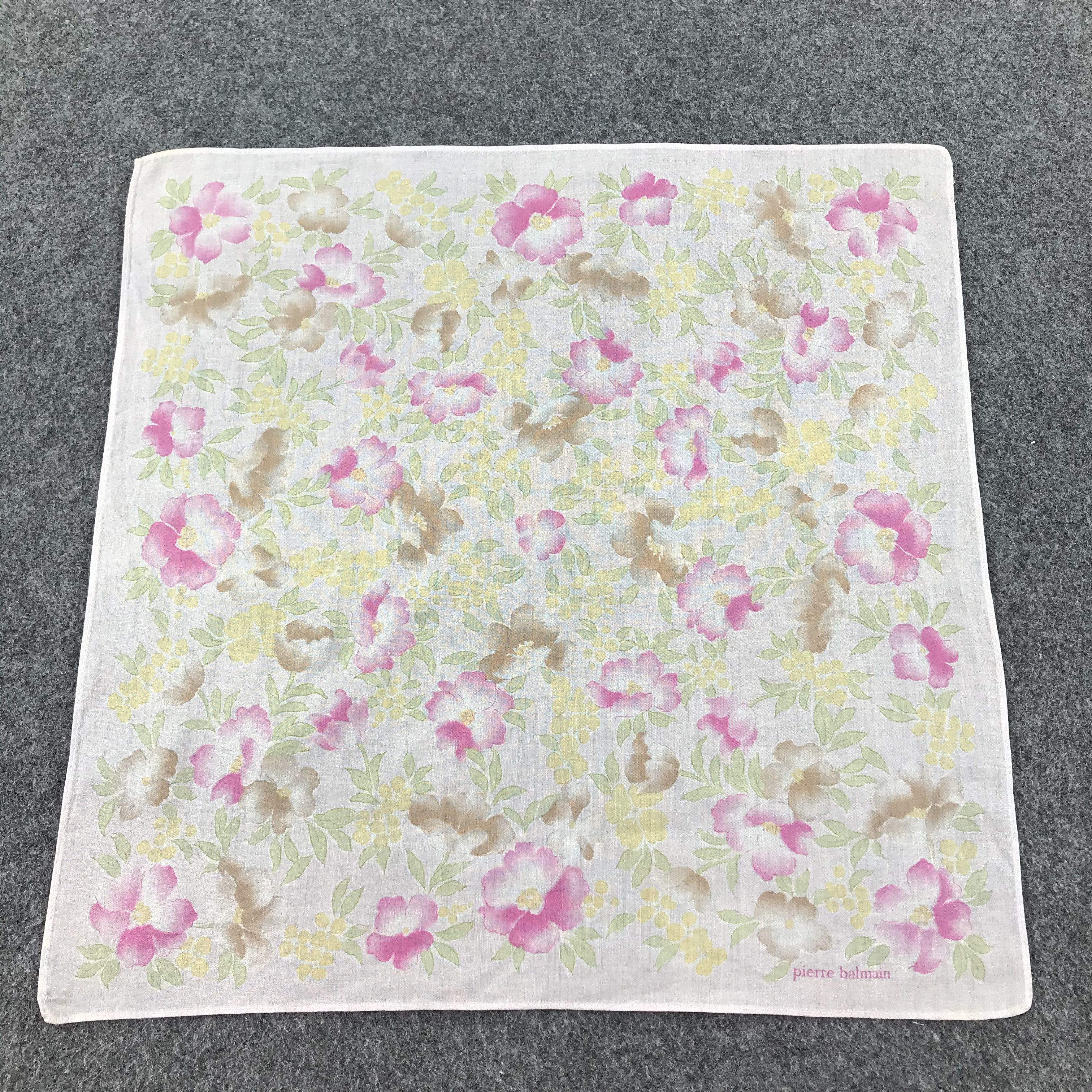 Pierre Balmain Pierre Balmain Floral Handkerchief Neckerchief Bandana H111 Size ONE SIZE - 1 Thumbnail