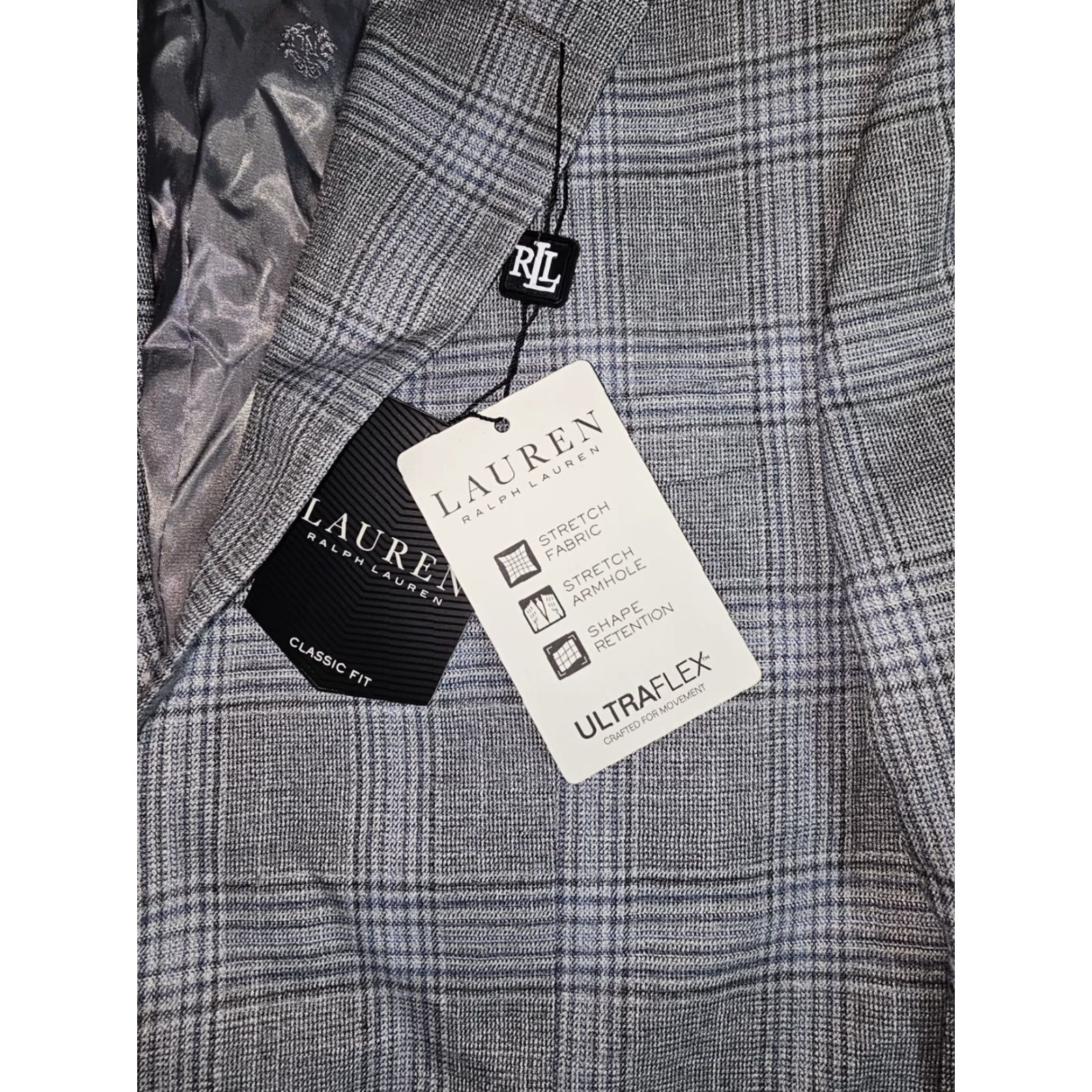 Ralph Lauren Ralph Lauren Men Blazer 38R Gray/Blue Ultraflex Lexington Suit Coat NWT Mens Size 38R - 5 Thumbnail
