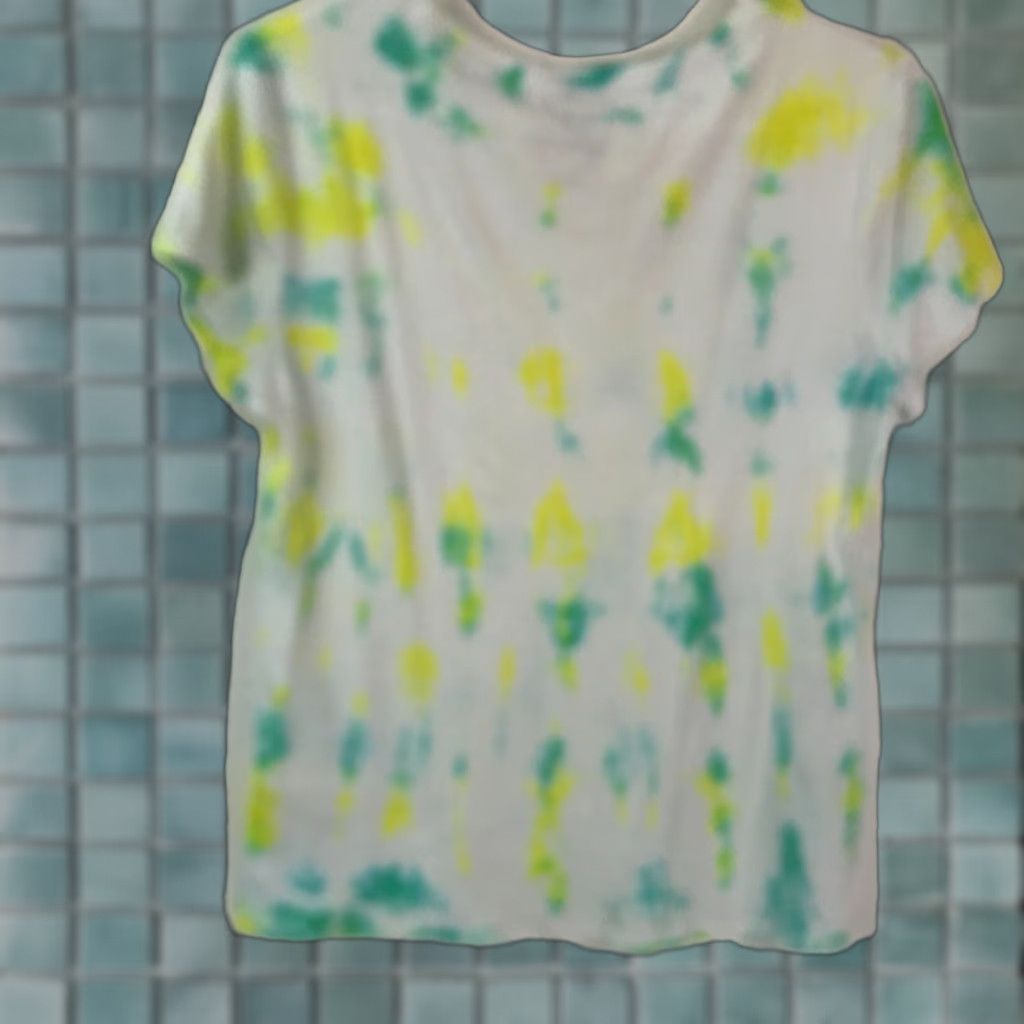 Faded Glory Faded Glory Womens T Shirt White Green Bay Short Sleeves Tie Dye XL 16-18 Size XL / US 12-14 / IT 48-50 - 1 Thumbnail
