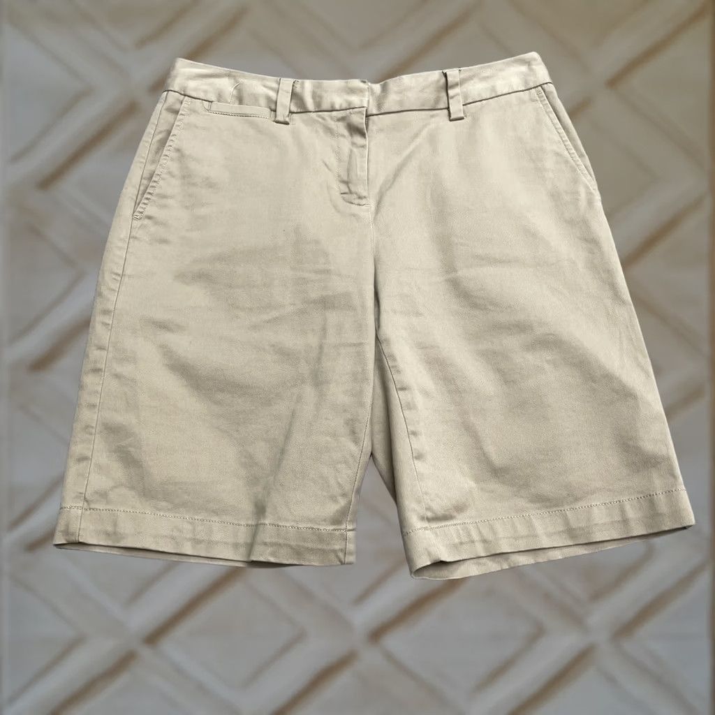 Lands' End VINTAGE Lands' End Bermuda Chino Shorts Womens 4 Brown High Rise Cotton Casual Preppy Size 27" / US 4 / IT 40 - 1 Thumbnail