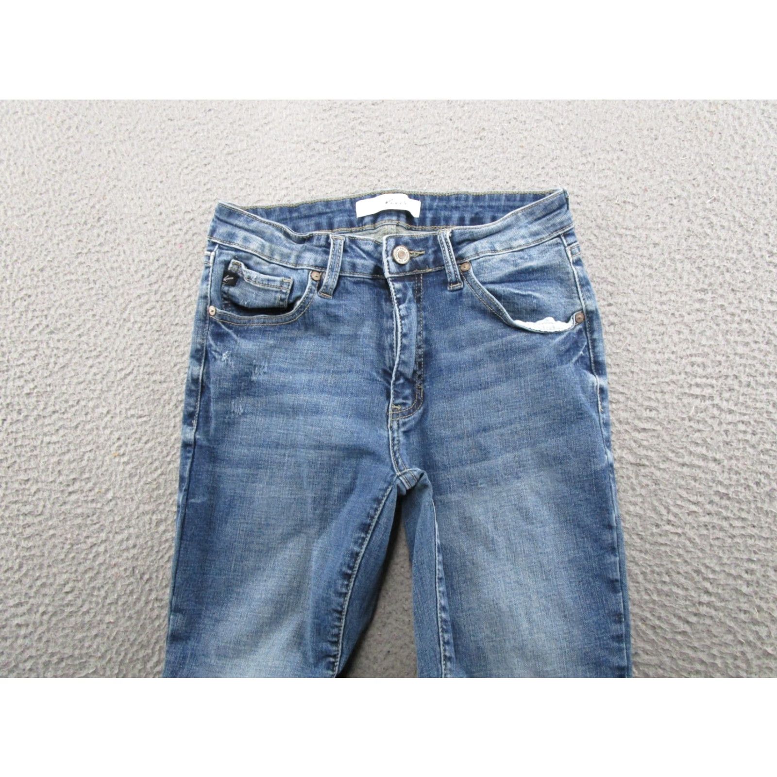 Vintage Kancan Women's Blue Stretch Denim Distressed Skinny Ankle Jeans Size 28 Size 28" / US 6 / IT 42 - 3 Thumbnail