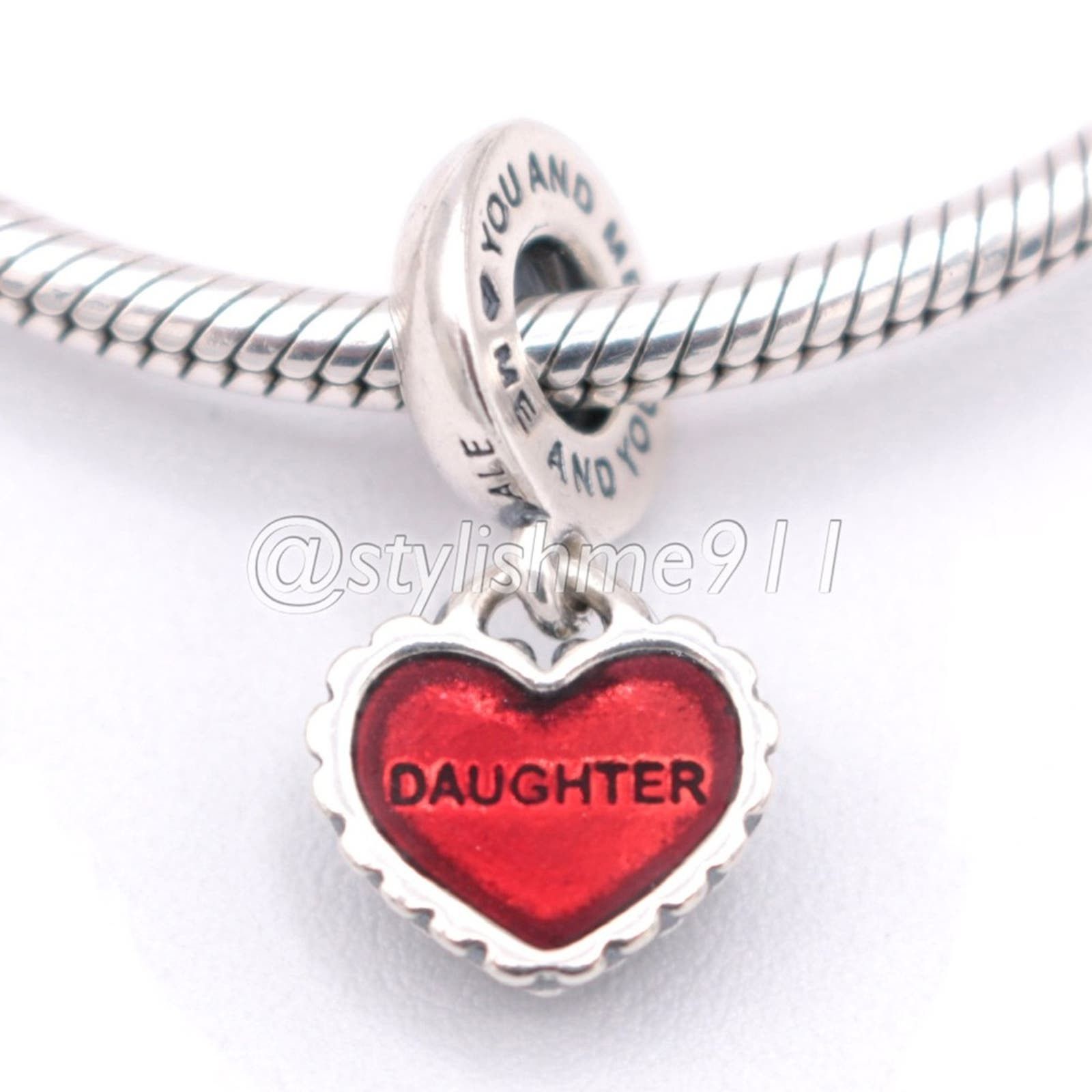 Pandora Piece of My Heart Mother / Daughter with Red Enamel Core Dangle Charm selling