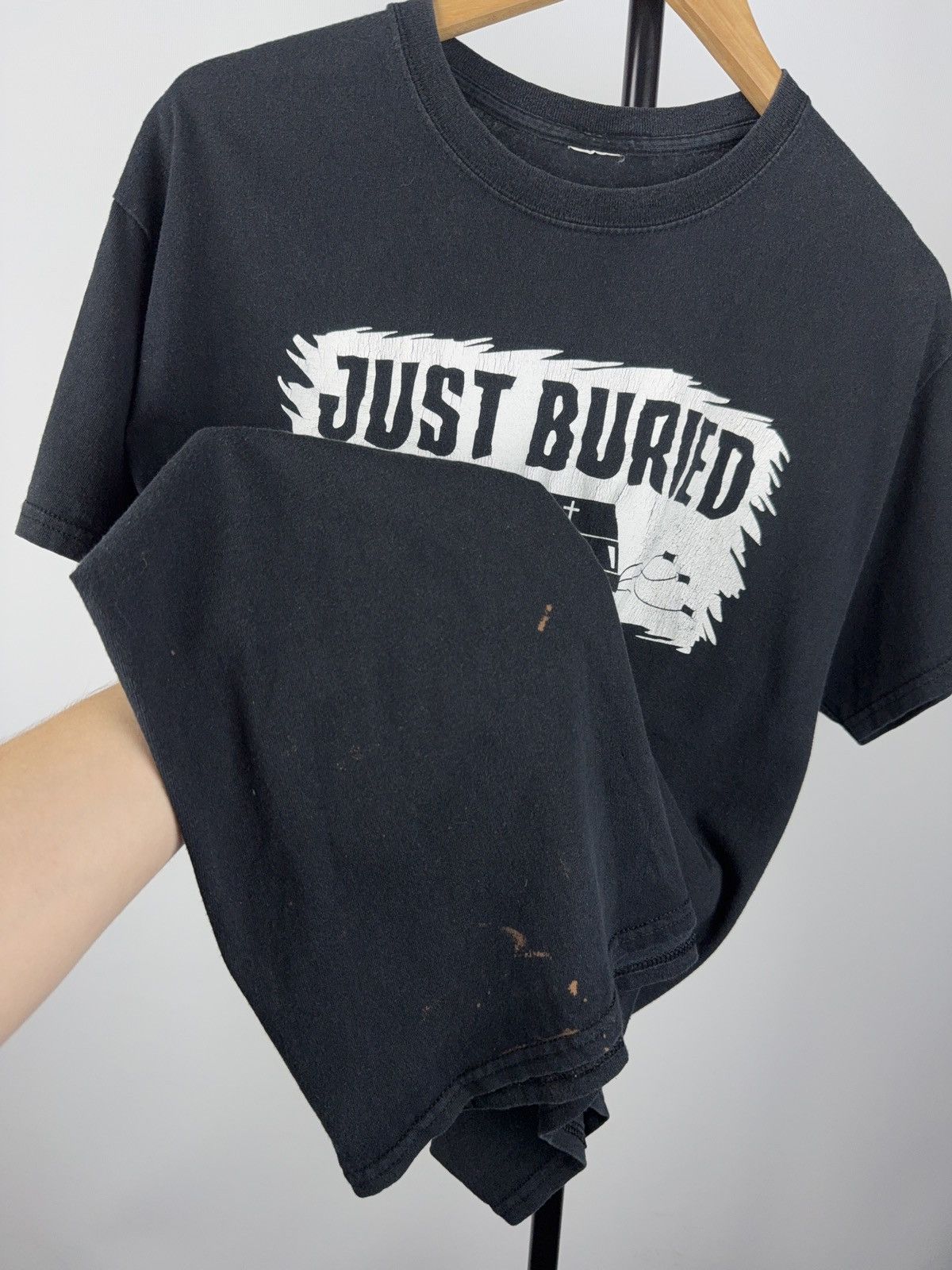 Vintage Just Buried Hearse Tee Black Humor Goth Satire Shirt Size US L / EU 52-54 / 3 - 4 Thumbnail