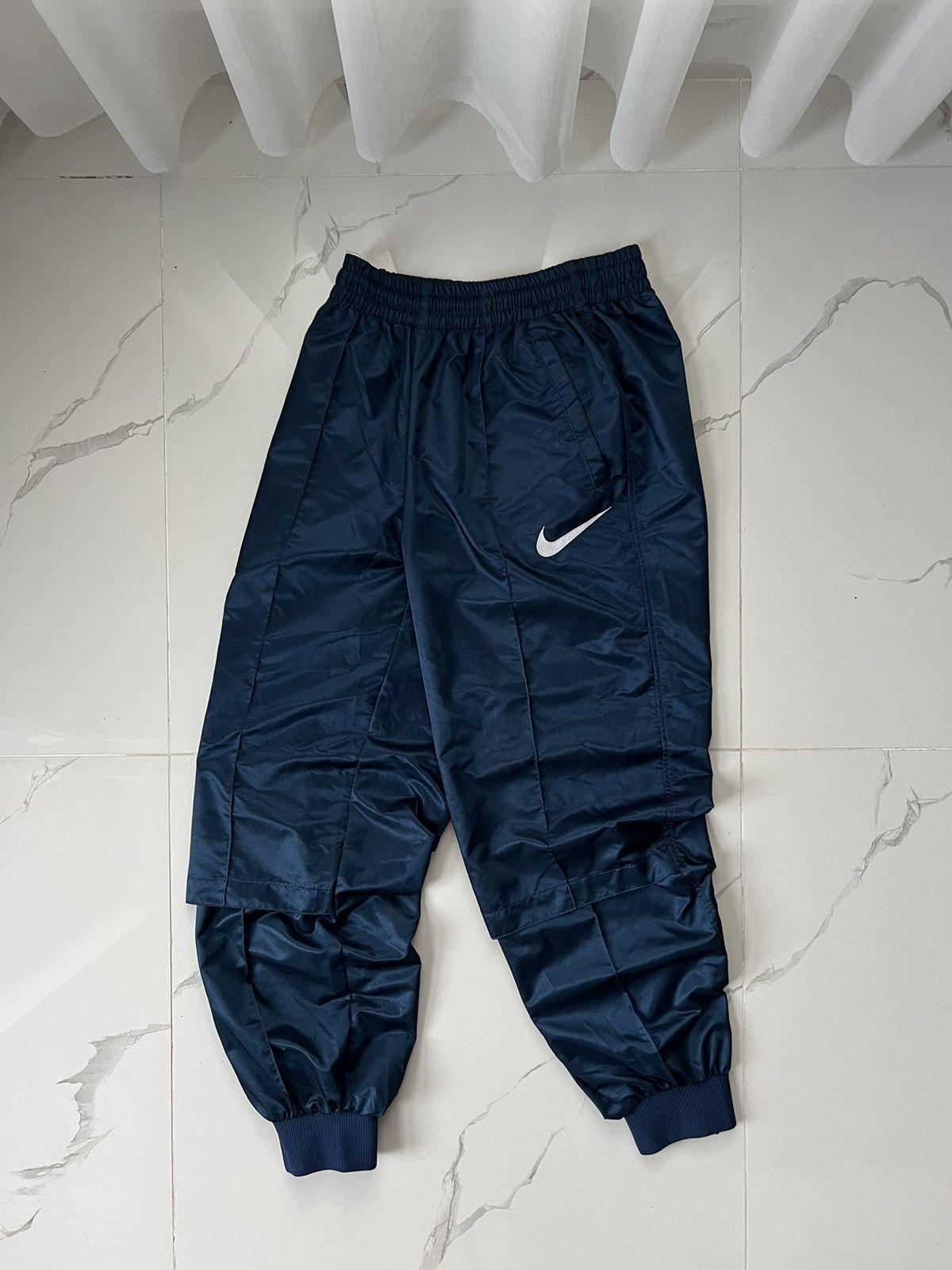 Nike × Vintage 90’s NIKE BIG DOUBLE SWOOSH LOGO BAGGY TRACK Y2K PANTS Size US 32 / EU 48 - 2 Thumbnail